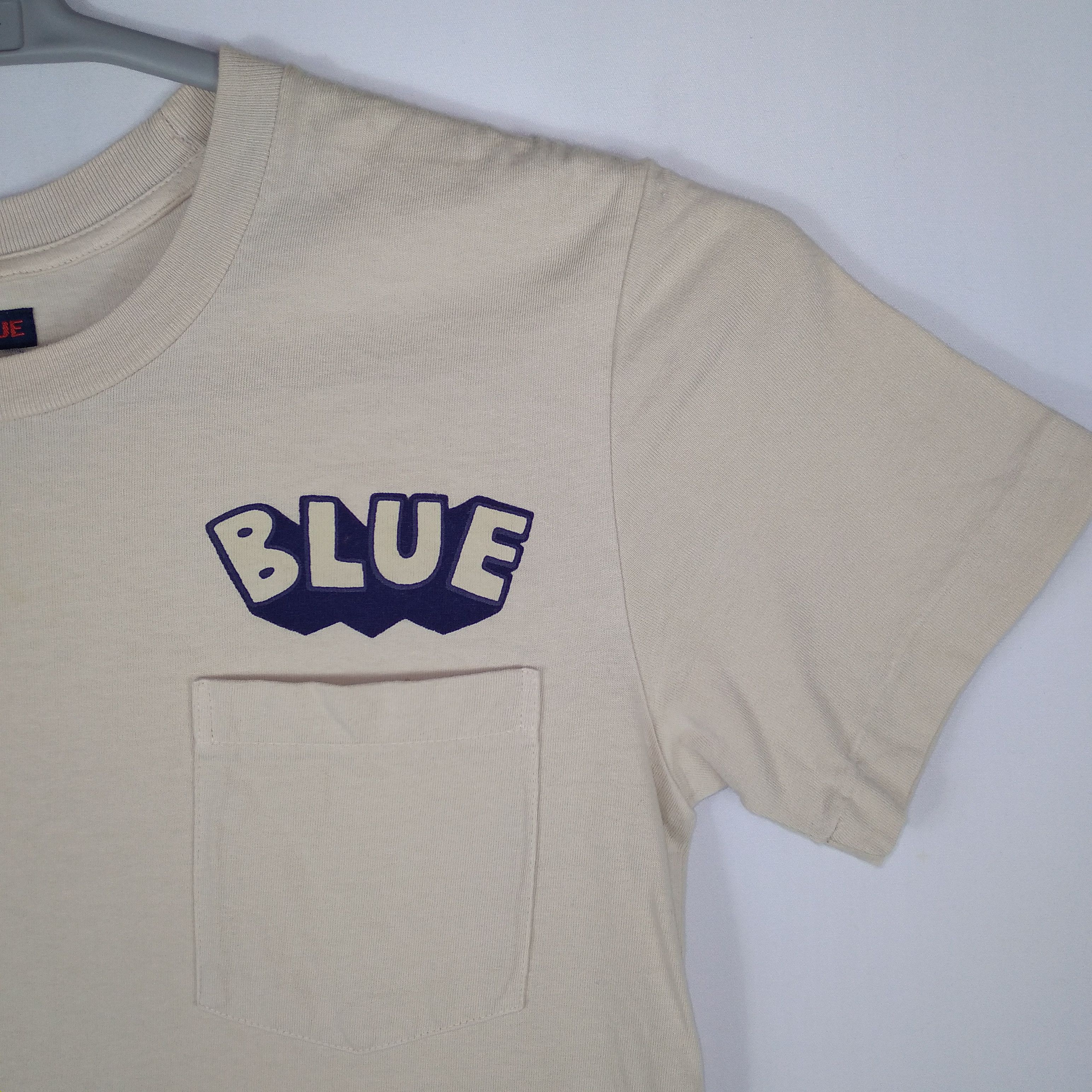 Blue Blue Japan × Japanese Brand × Vintage Vintage Blue Blue Japanese Brand Single Pocket Tee Size US XS / EU 42 / 0 - 2 Thumbnail