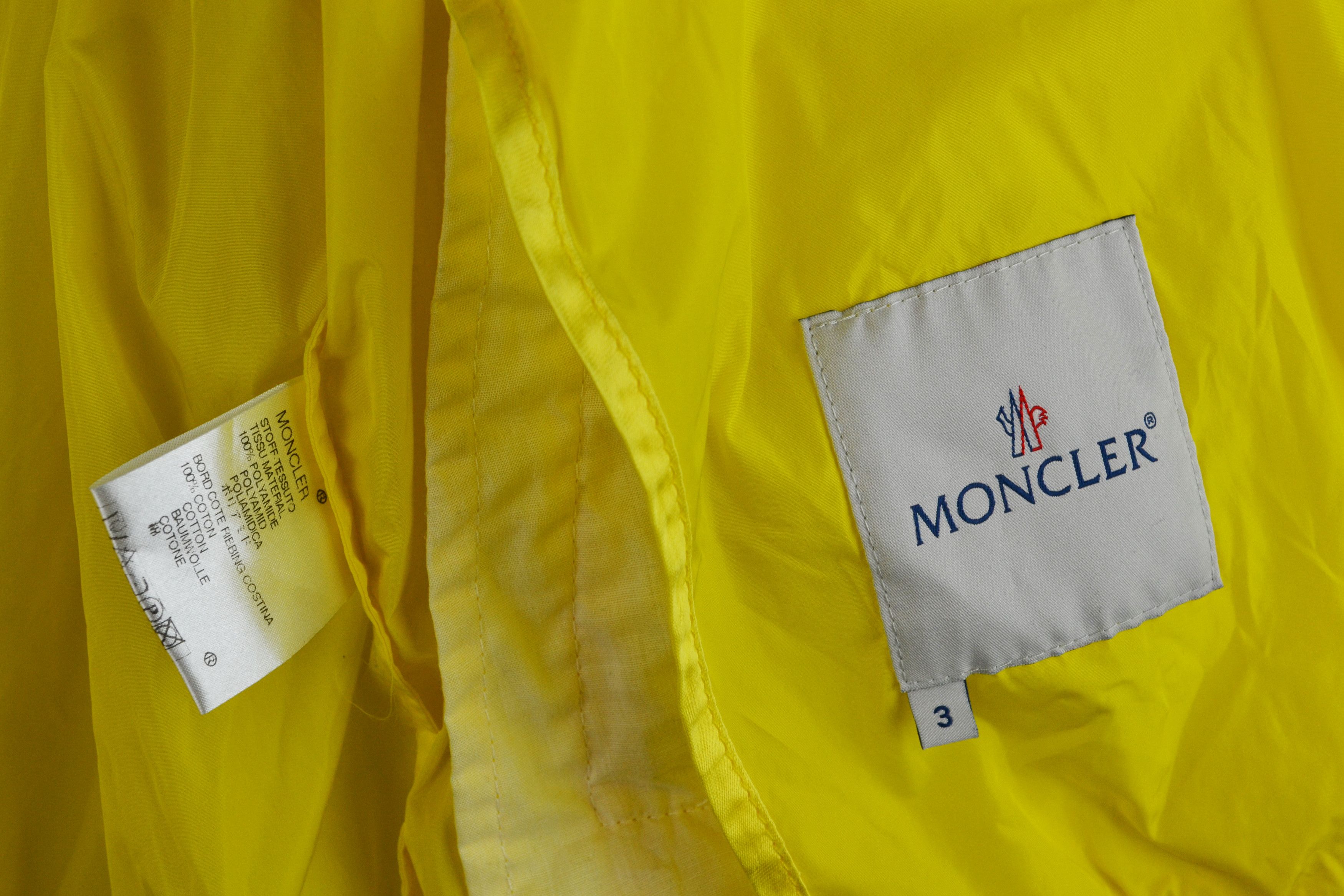 Moncler 🔴 MONCLER Light Jacket Zip Yellow Nylon Logo Pockets Size S / US 4 / IT 40 - 4 Thumbnail