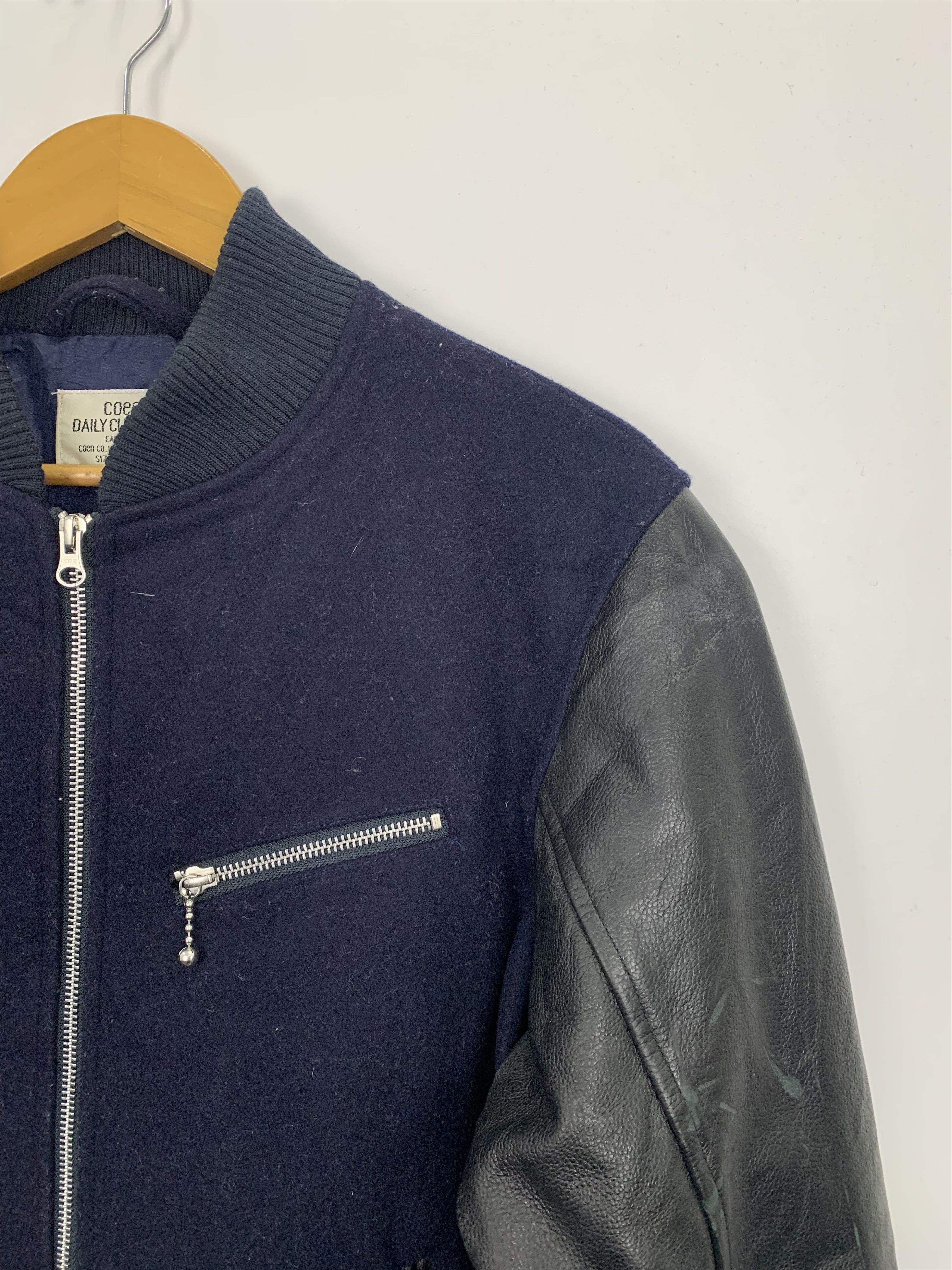 Japanese Brand Vintage Coen Daily Sleeve Leather Varsity Jacket V0469 Size US XL / EU 56 / 4 - 7 Thumbnail