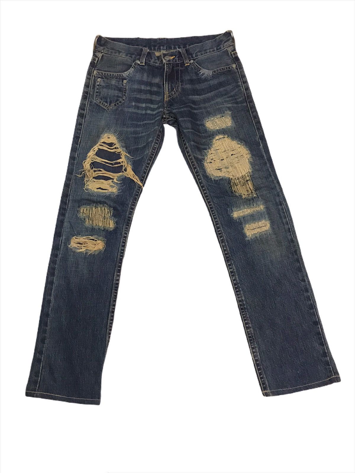 Hysteric Glamour × SCOOP Japanese Scoop Man Distressed Regular Denim Size US 32 / EU 48 - 2 Thumbnail