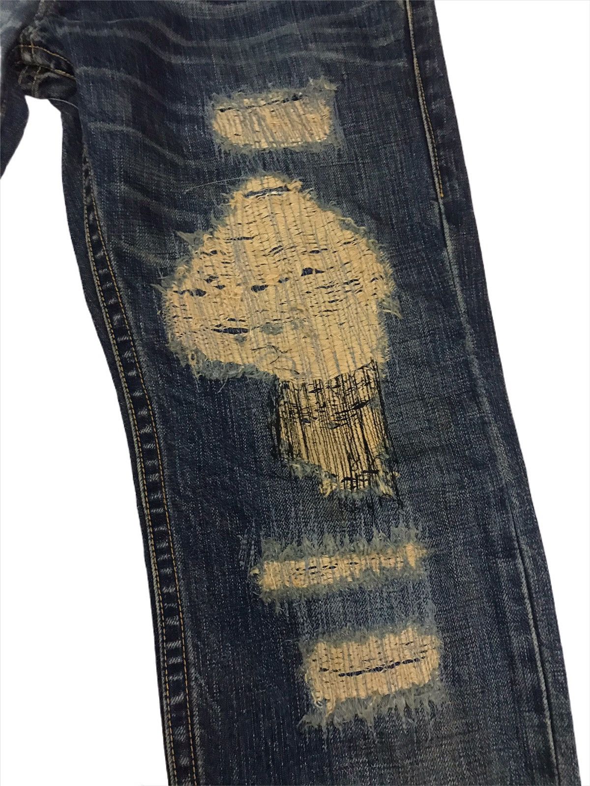 Hysteric Glamour × SCOOP Japanese Scoop Man Distressed Regular Denim Size US 32 / EU 48 - 3 Thumbnail