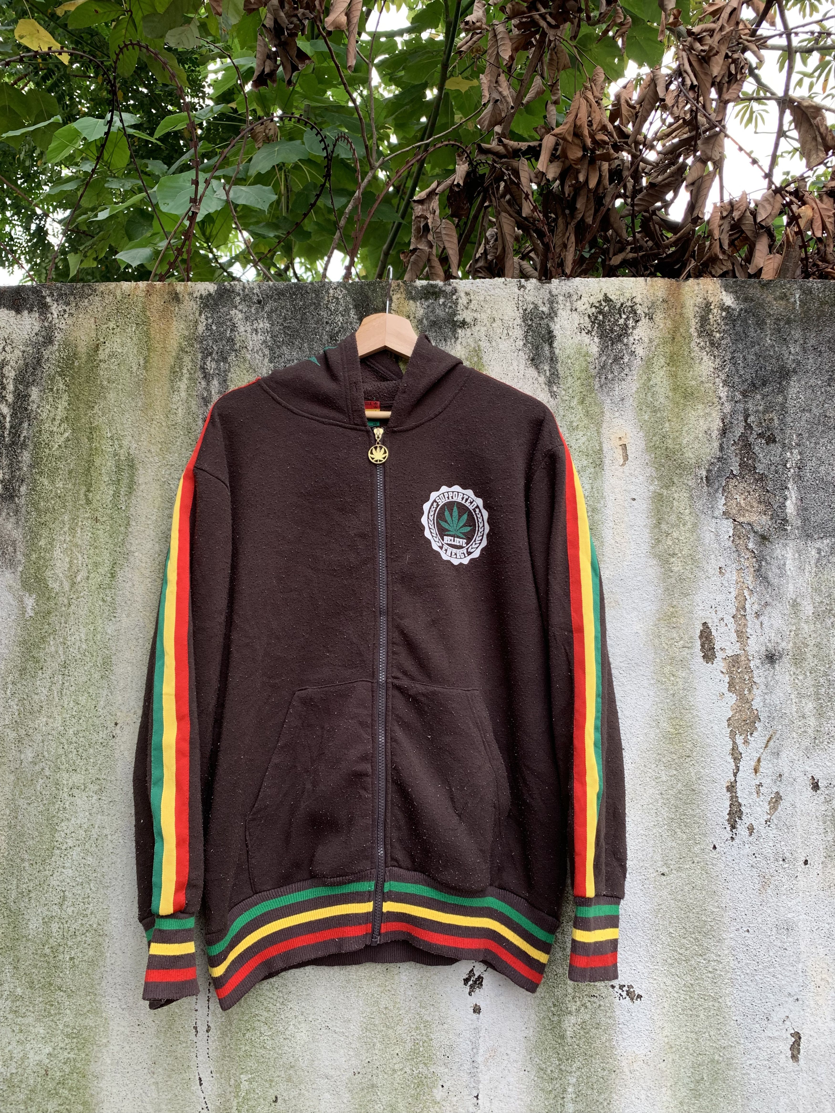 Bob Marley × Vintage Jamaica Rastafari Weed Logo Hoodie Sweater Size US L / EU 52-54 / 3 - 2 Thumbnail