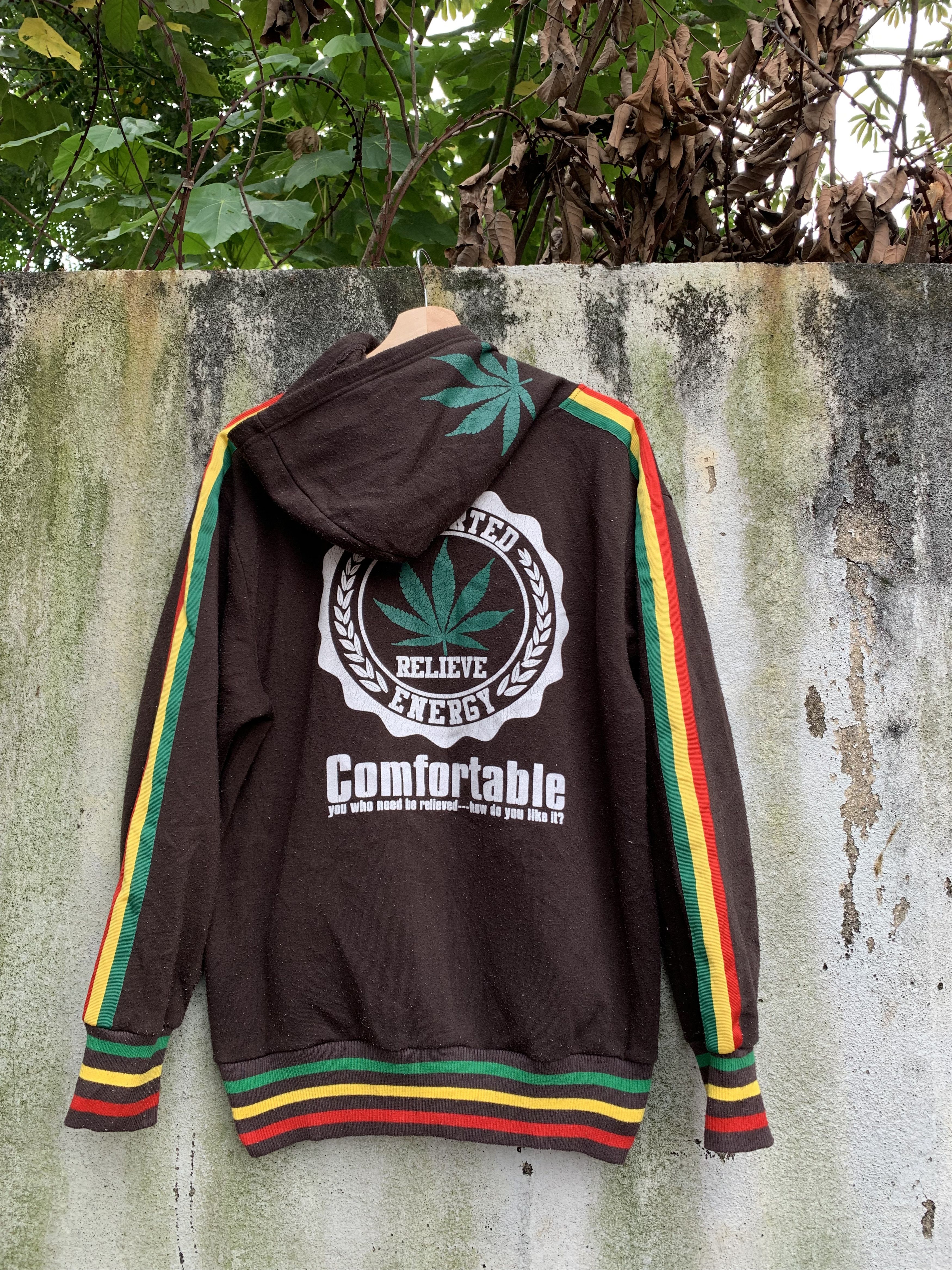 Bob Marley × Vintage Jamaica Rastafari Weed Logo Hoodie Sweater Size US L / EU 52-54 / 3 - 1 Thumbnail