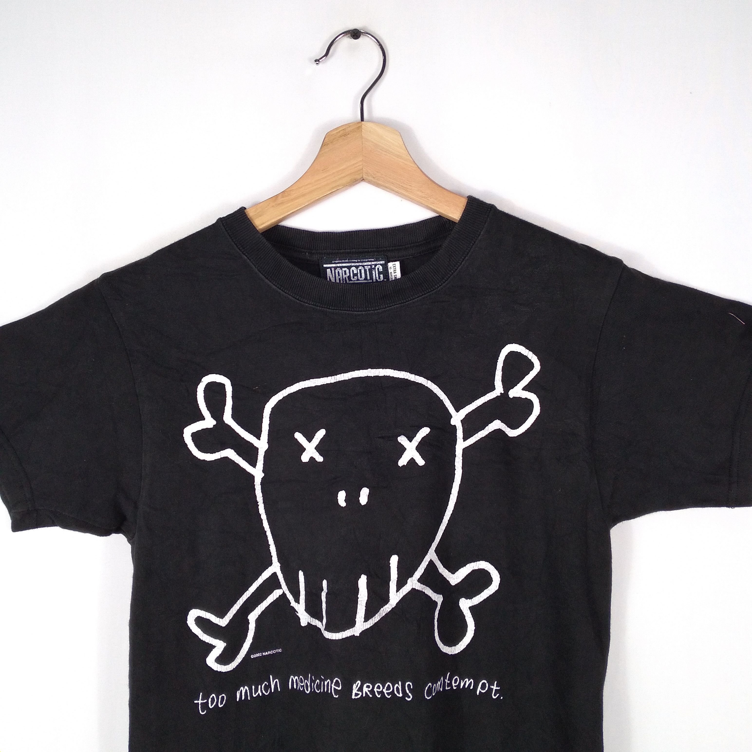 Japanese Brand × Narcotic GDC × Vintage Vintage NARCOTIC 2002 Big Skulls Double Print Tee Size US XS / EU 42 / 0 - 2 Thumbnail