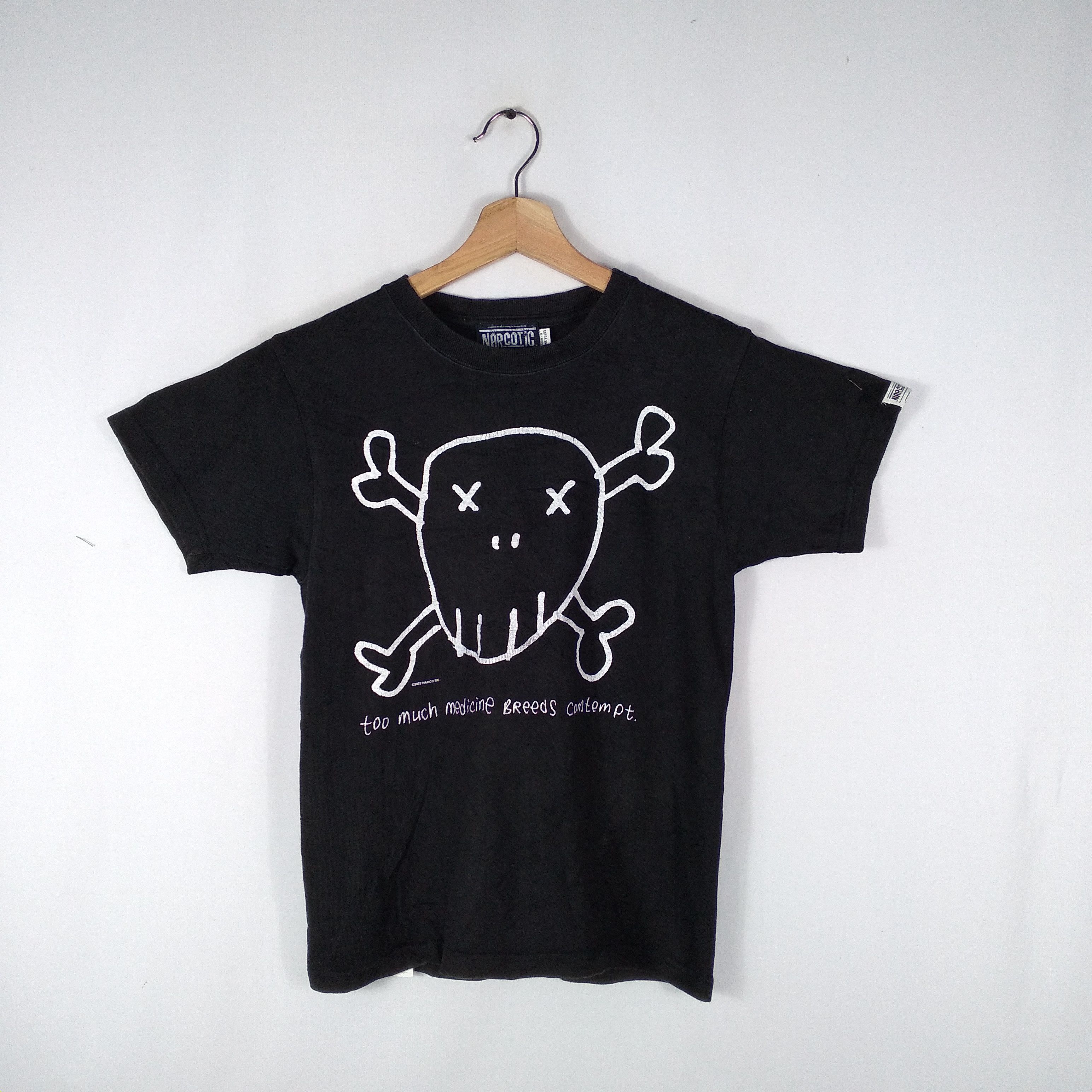 Japanese Brand × Narcotic GDC × Vintage Vintage NARCOTIC 2002 Big Skulls Double Print Tee Size US XS / EU 42 / 0 - 1 Thumbnail