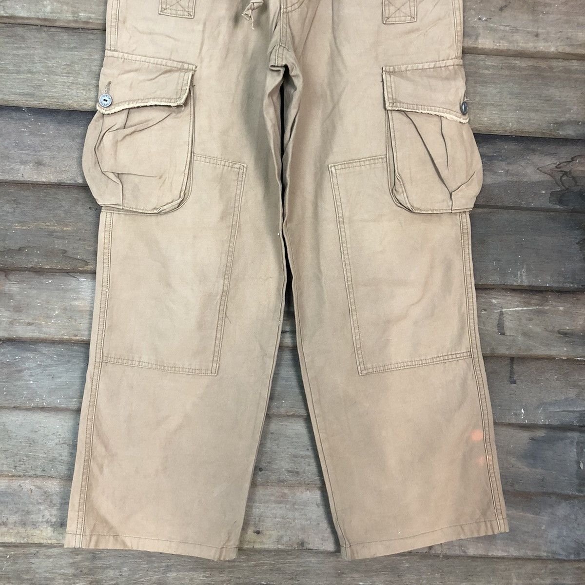 Japanese Brand DL Theme Brown Multipocket Tactical Cargo Pants #3309 Size US 30 / EU 46 - 3 Thumbnail