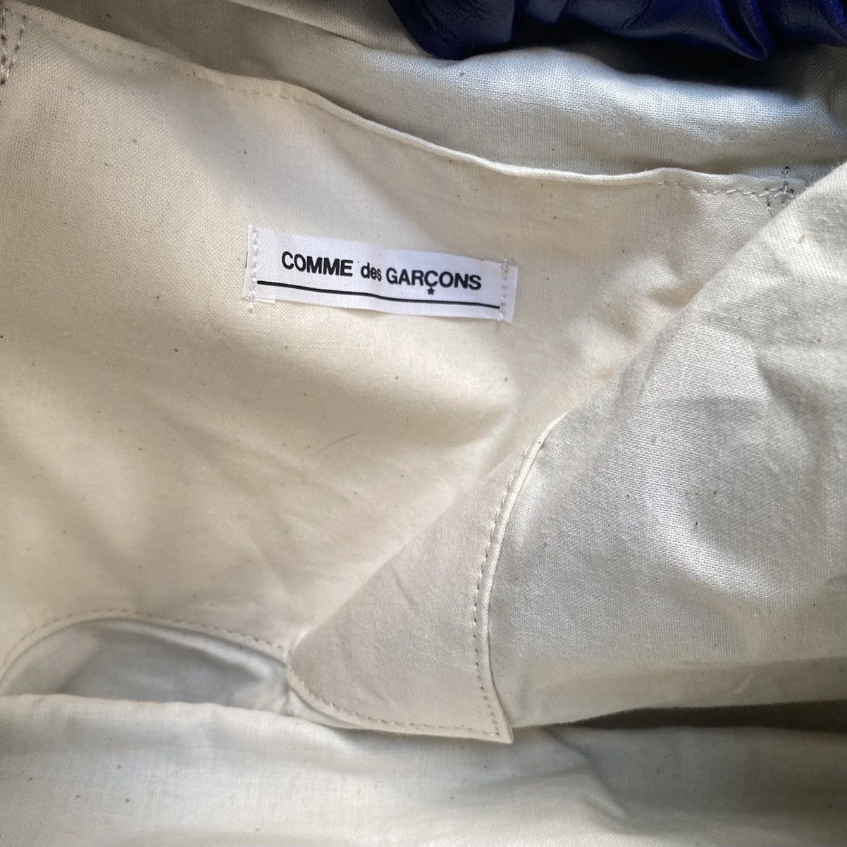 Comme des Garcons Blue Synthetic Leather Bag With Bamboo Handles Size ONE SIZE - 10 Thumbnail