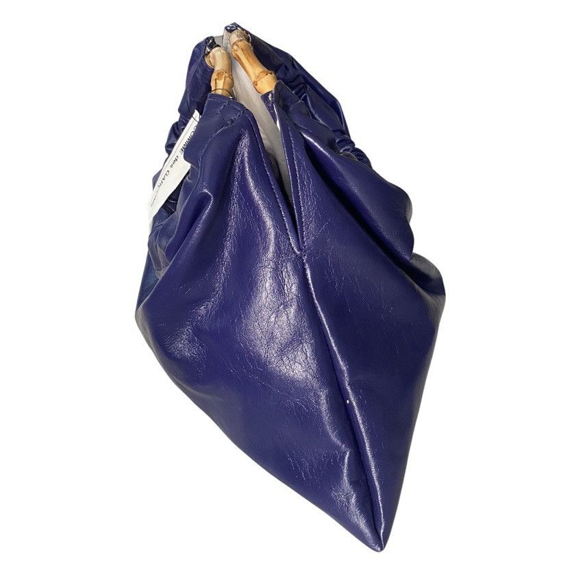 Comme des Garcons Blue Synthetic Leather Bag With Bamboo Handles Size ONE SIZE - 4 Thumbnail