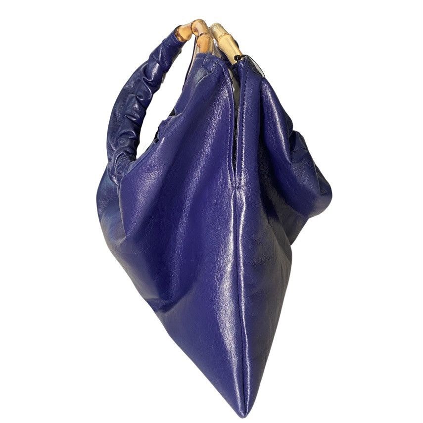 Comme des Garcons Blue Synthetic Leather Bag With Bamboo Handles Size ONE SIZE - 5 Thumbnail