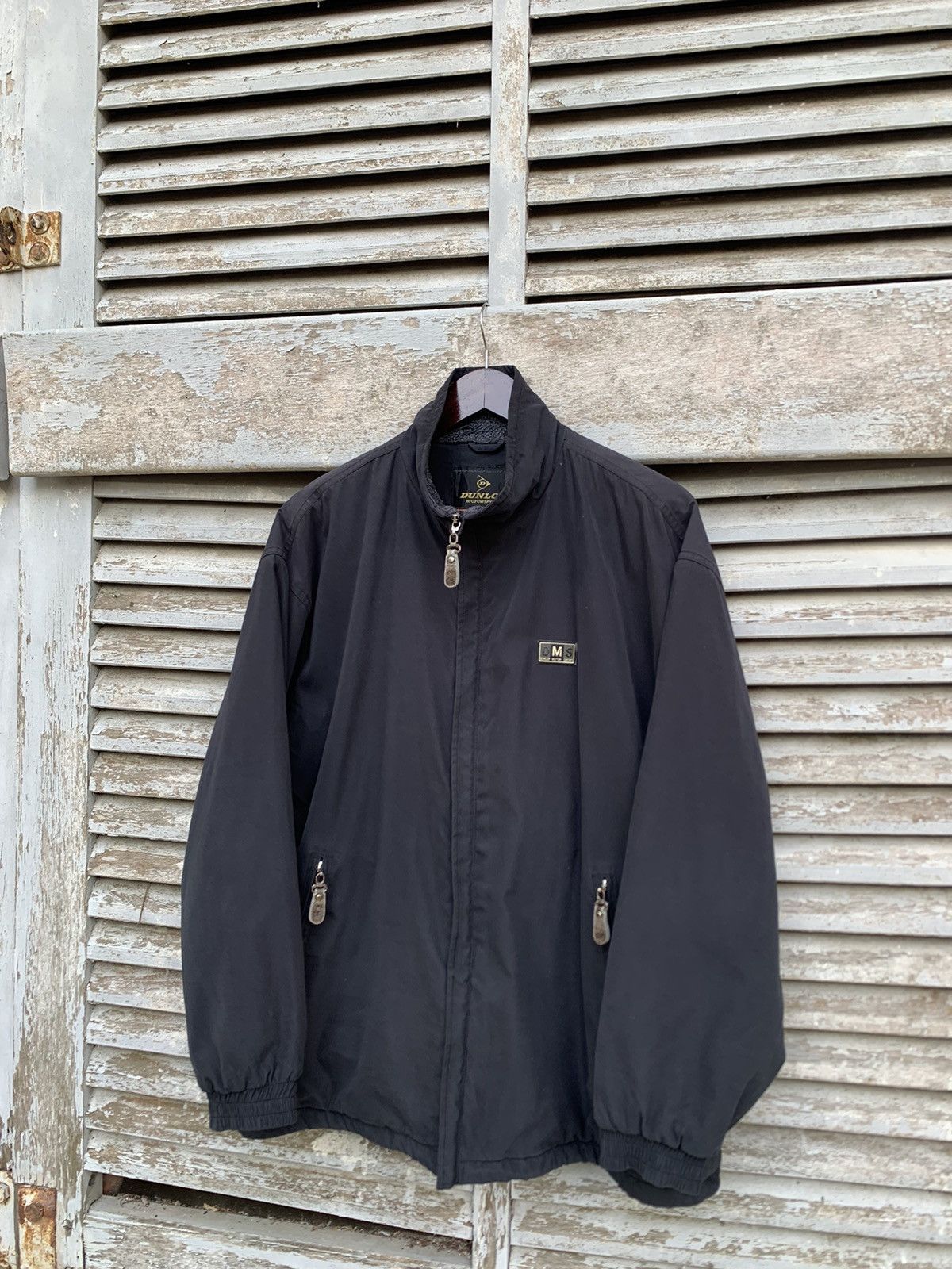 image of Vintage Dunlop Motorsport Fur Lined Jacket in Navy, Men's (Size Large)