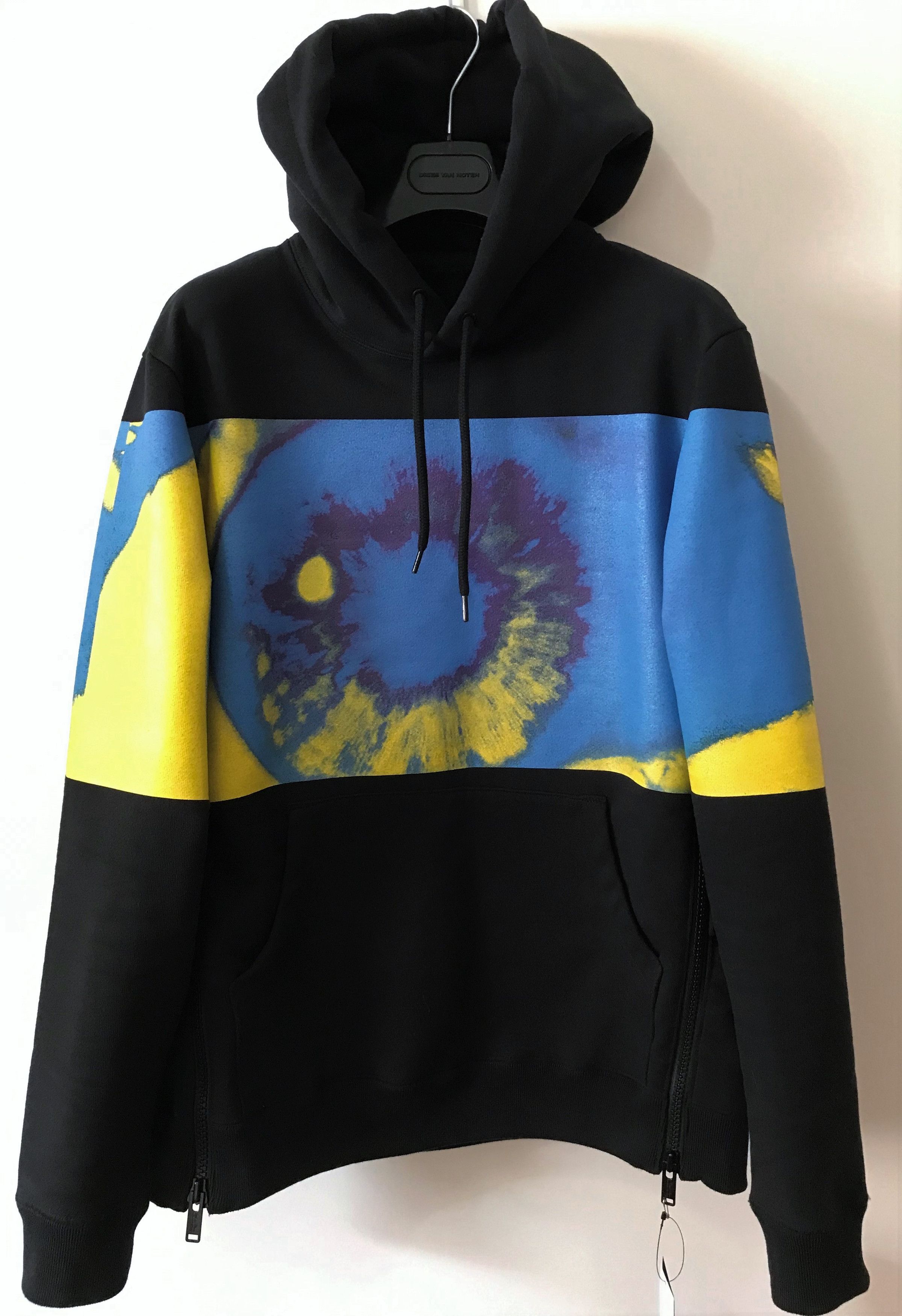 image of Jun Takahashi x Undercover Sz 2 Eye Space Odyssey 2001 Pocket Zip Hoodie Fw18 in Black, Men's