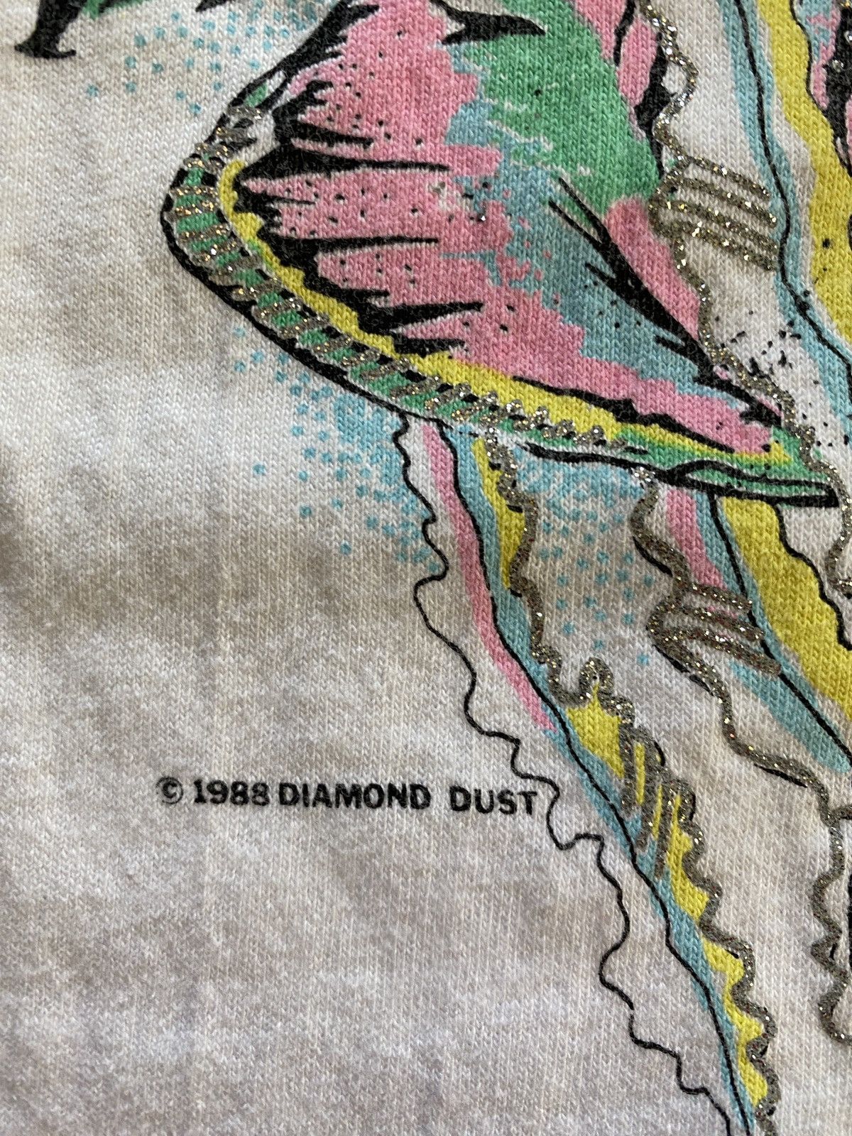 Vintage Vintage 1988 80s Glitter Fish Single Stitch White Tee Size US XL / EU 56 / 4 - 8 Thumbnail