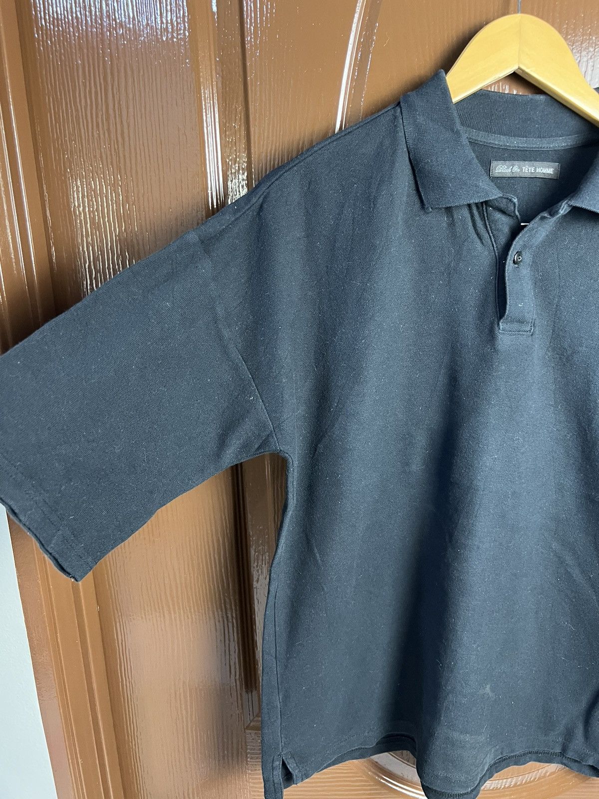 Tete Homme 🔥Black On Tête Homme Issey Miyake Polo Tees Size US M / EU 48-50 / 2 - 8 Thumbnail