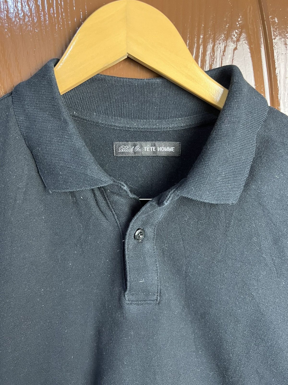 Tete Homme 🔥Black On Tête Homme Issey Miyake Polo Tees Size US M / EU 48-50 / 2 - 5 Thumbnail