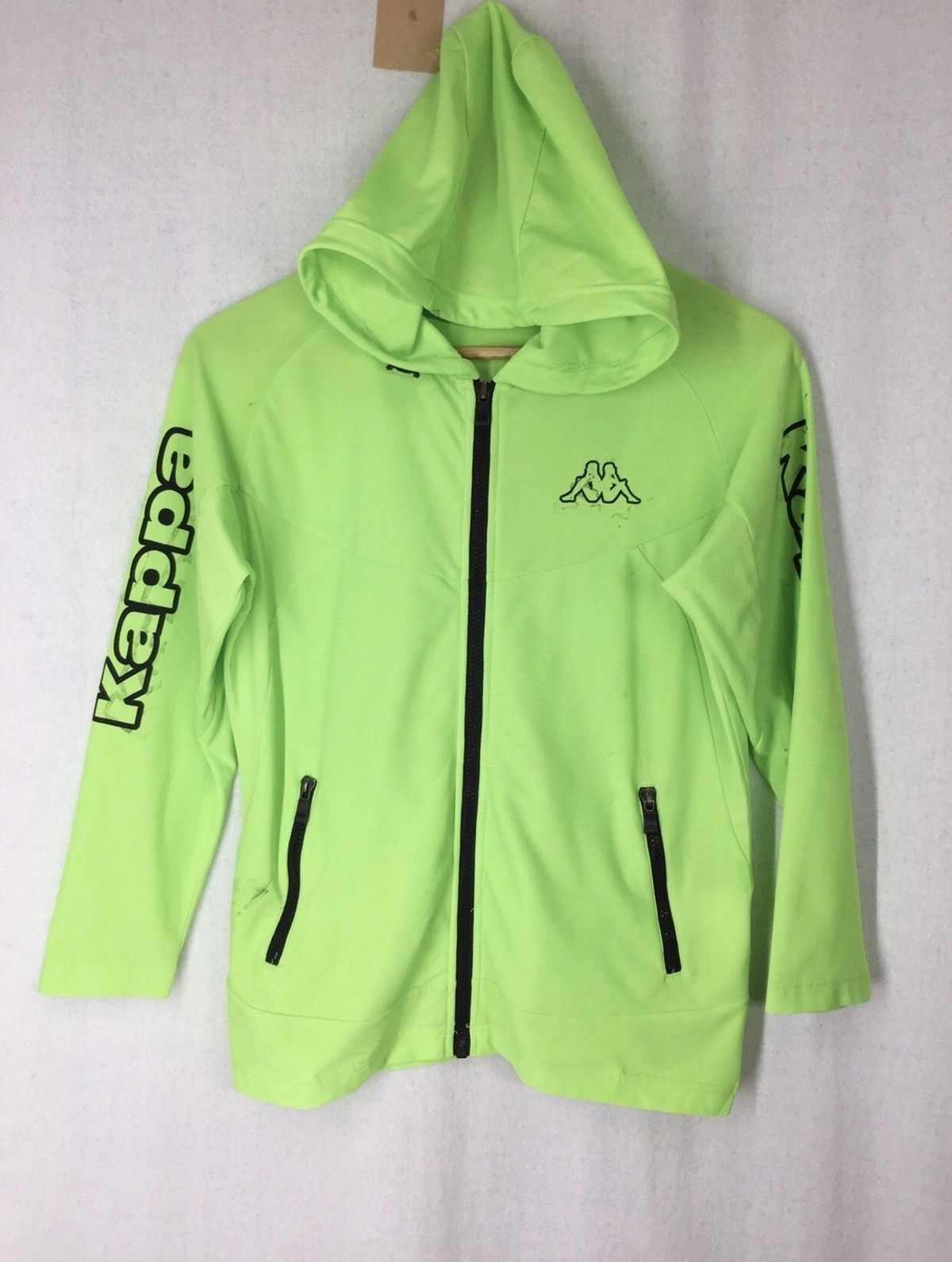 Neon green kappa hoodie best sale