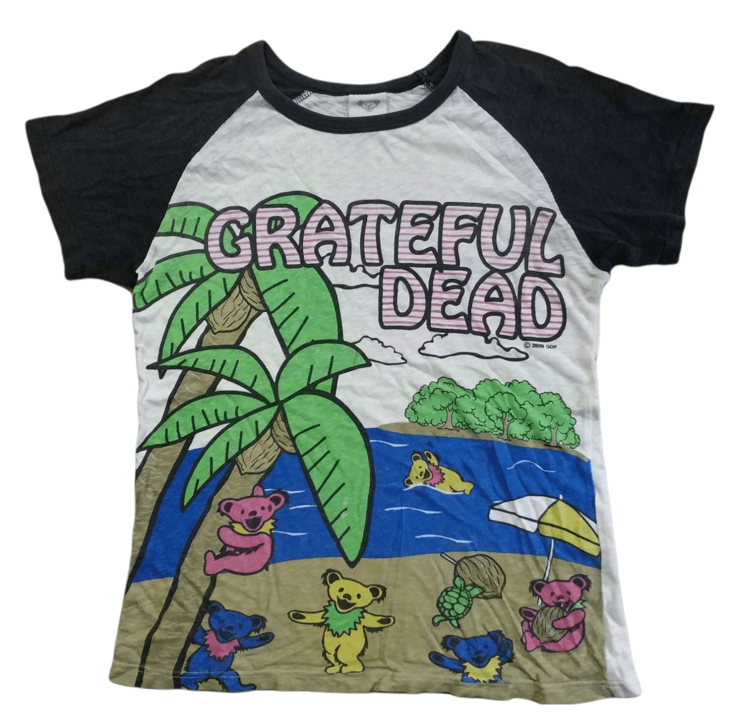 Pre-owned Band Tees X Grateful Dead 2009 Paper Thin Fullprint Grateful Dead Tees In Black/white
