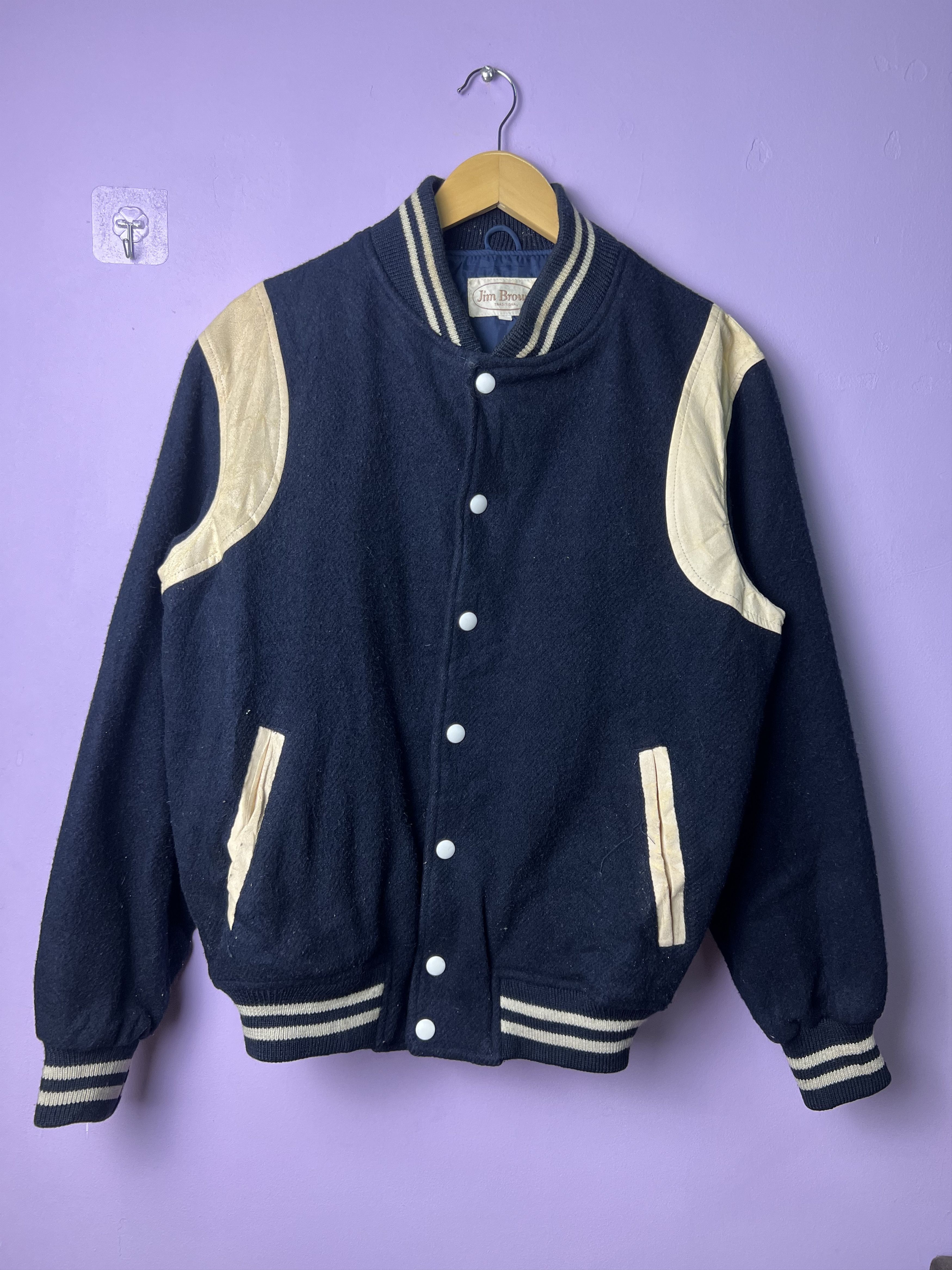 Japanese Brand 🔥Vintage Jim Brown Varsity Jackets Size US M / EU 48-50 / 2 - 1 Thumbnail
