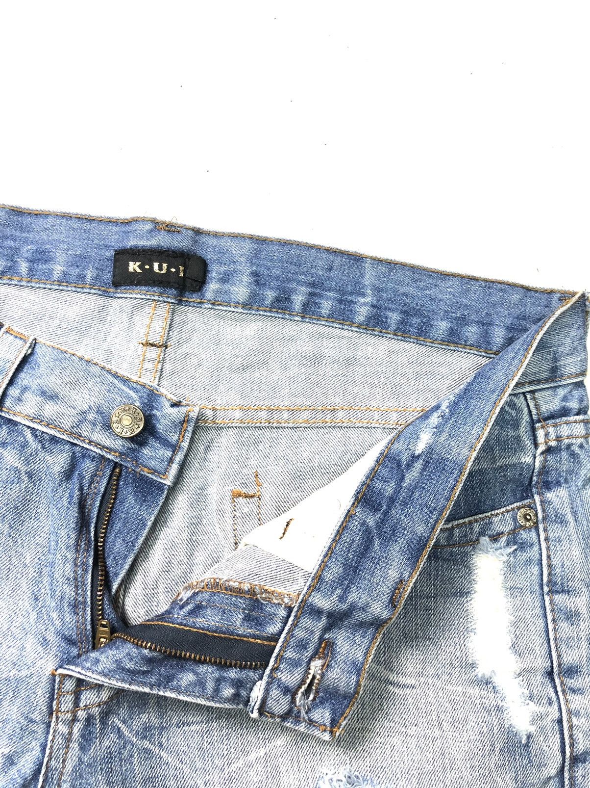 Japanese Brand K.U.I INC DISSTRESSED SHORT DENIM Size US 34 / EU 50 - 3 Thumbnail