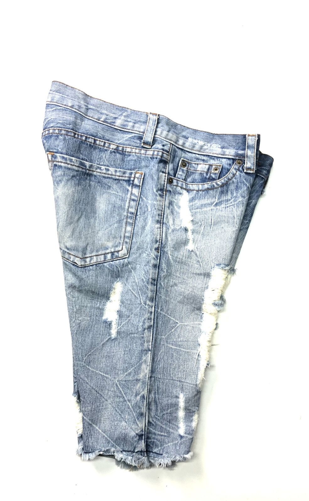 Japanese Brand K.U.I INC DISSTRESSED SHORT DENIM Size US 34 / EU 50 - 10 Thumbnail