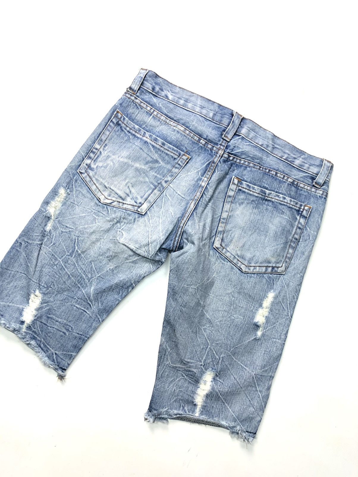 Japanese Brand K.U.I INC DISSTRESSED SHORT DENIM Size US 34 / EU 50 - 8 Thumbnail