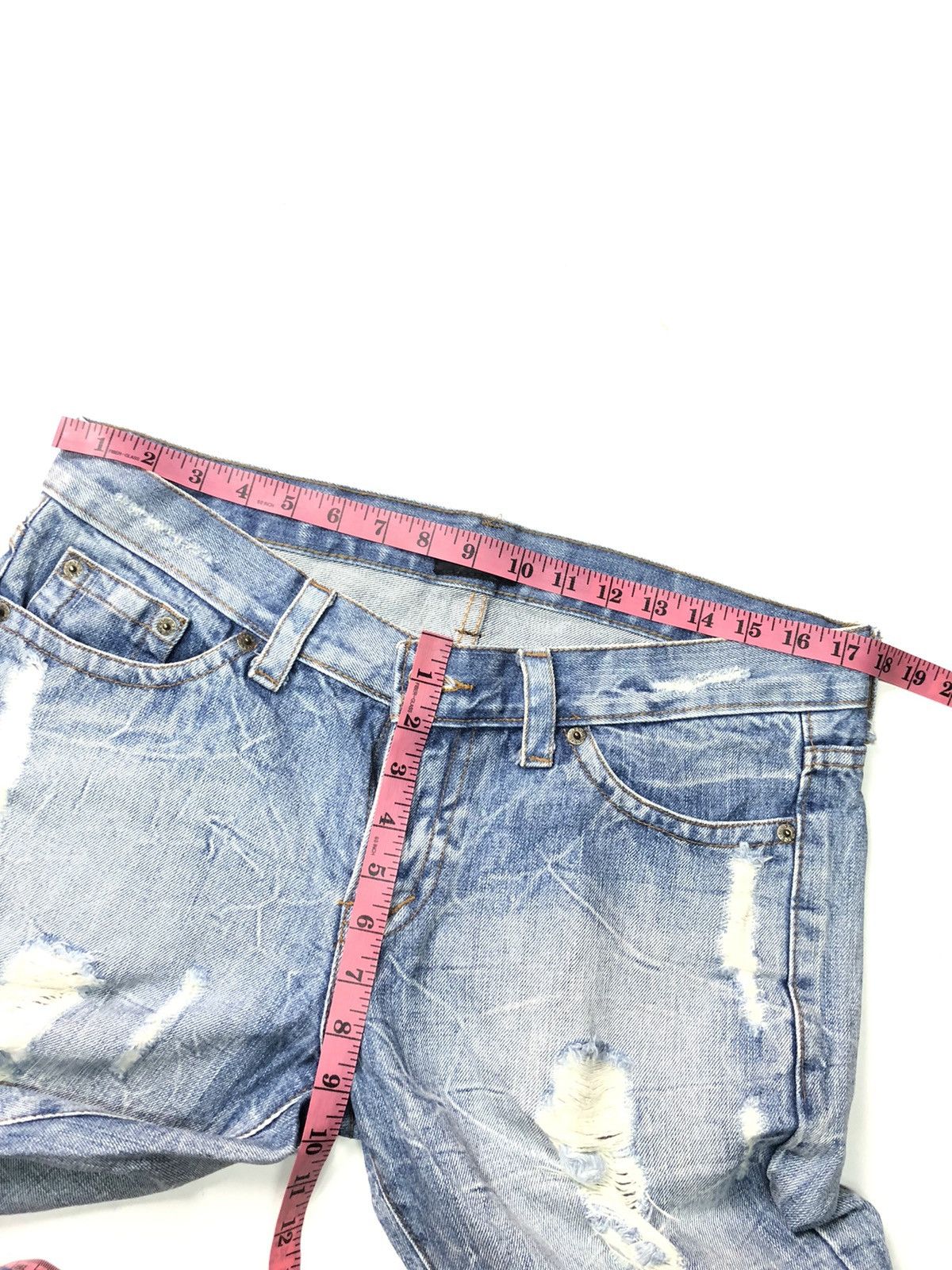Japanese Brand K.U.I INC DISSTRESSED SHORT DENIM Size US 34 / EU 50 - 11 Thumbnail