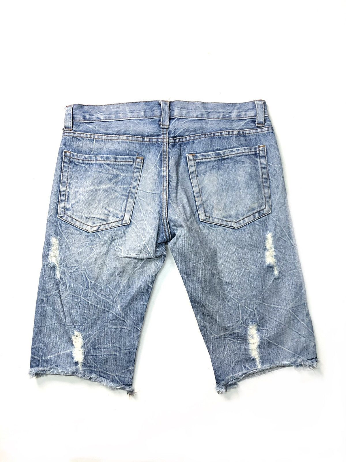 Japanese Brand K.U.I INC DISSTRESSED SHORT DENIM Size US 34 / EU 50 - 7 Thumbnail