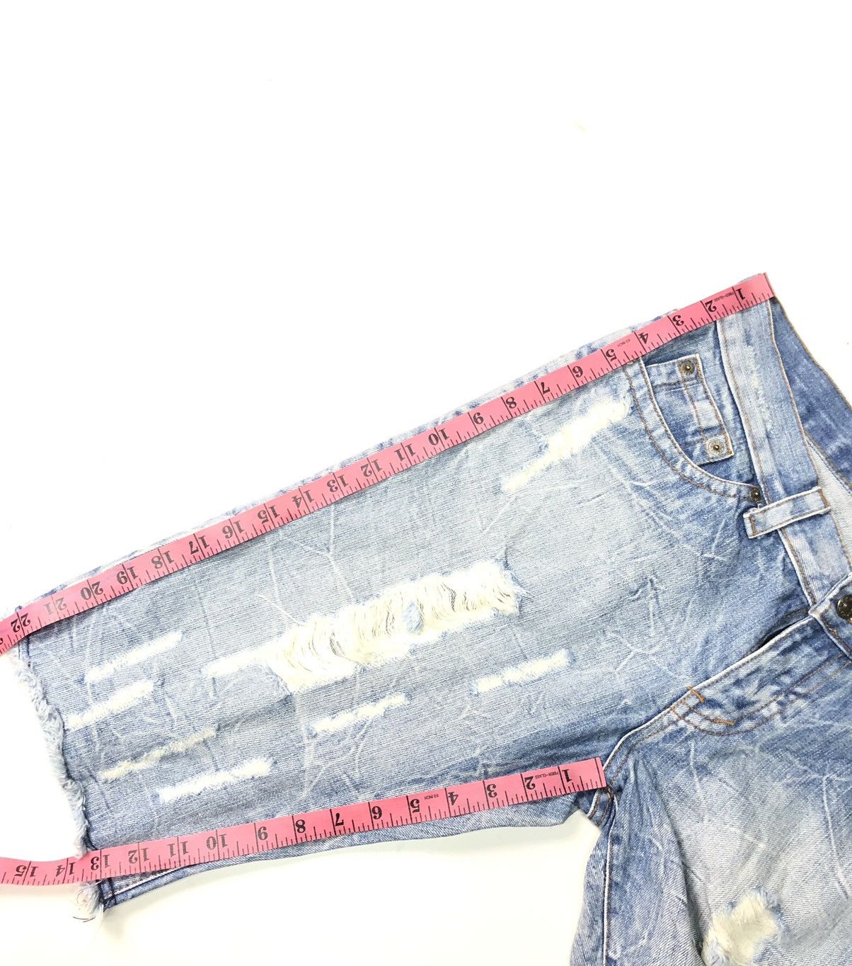 Japanese Brand K.U.I INC DISSTRESSED SHORT DENIM Size US 34 / EU 50 - 12 Thumbnail