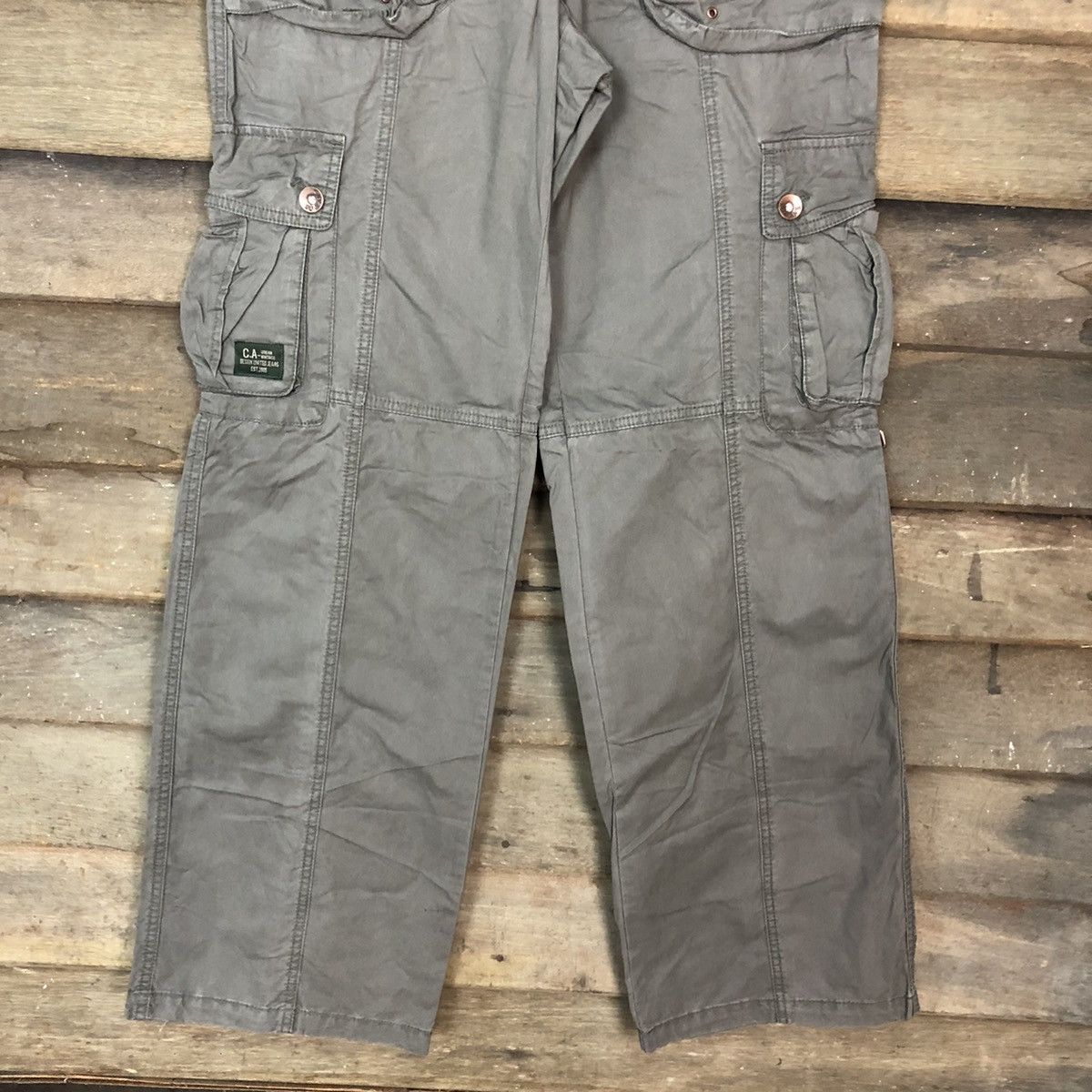 Japanese Brand DL United Design Grey Multipocket Cargo Pants #3314 Size US 29 - 3 Thumbnail
