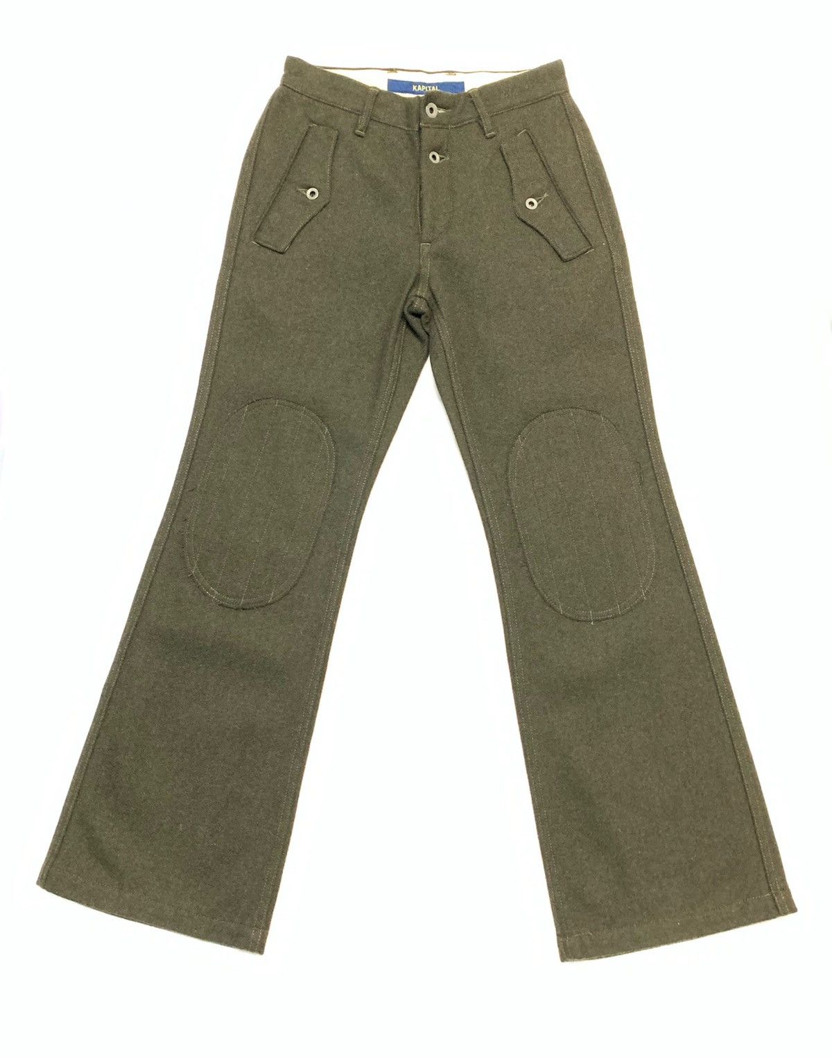 Japanese Brand × Kapital × Kapital Kountry ❤️‍🔥SENDOFFERS❤️‍🔥 Kapital Boro Patchwork Knee Flared Pants Size US 26 / EU 42 - 2 Thumbnail