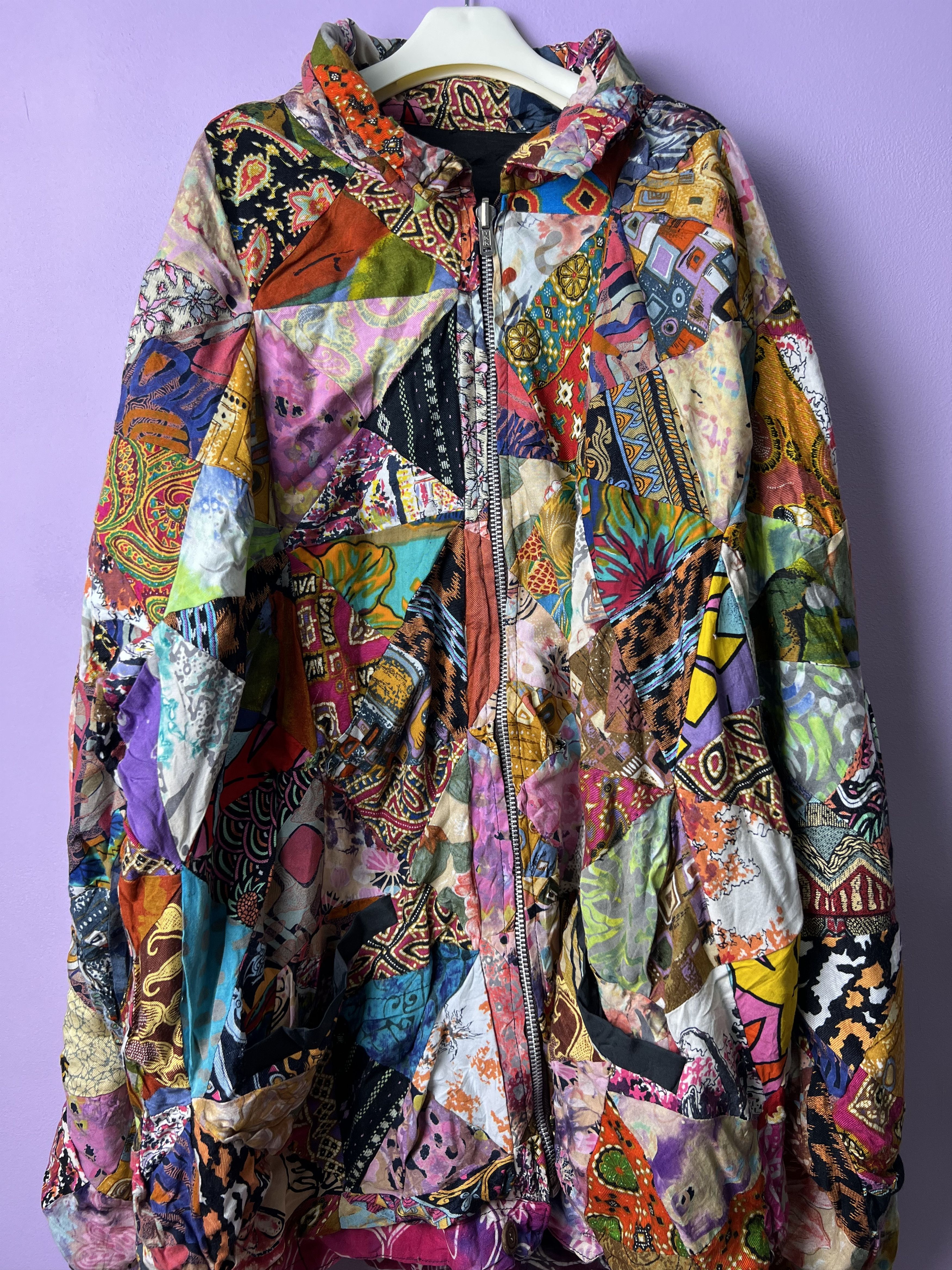 Japanese Brand 🔥Unbrand Uglies Art Patchwork Zipper Jackets Size US XL / EU 56 / 4 - 5 Thumbnail