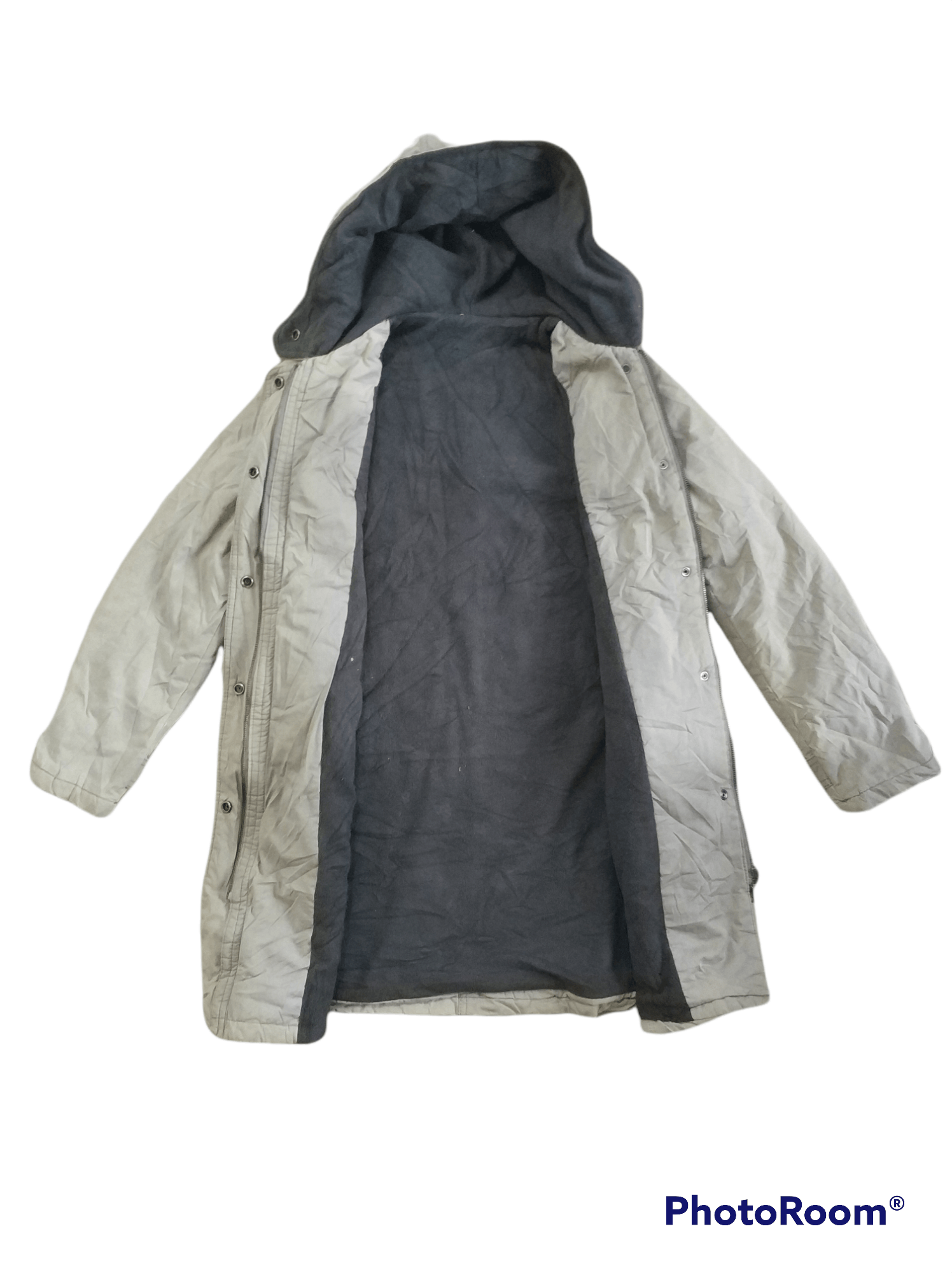 Pre-owned Designer Sisilly Fleece Hoodie Long Jackets In Cream