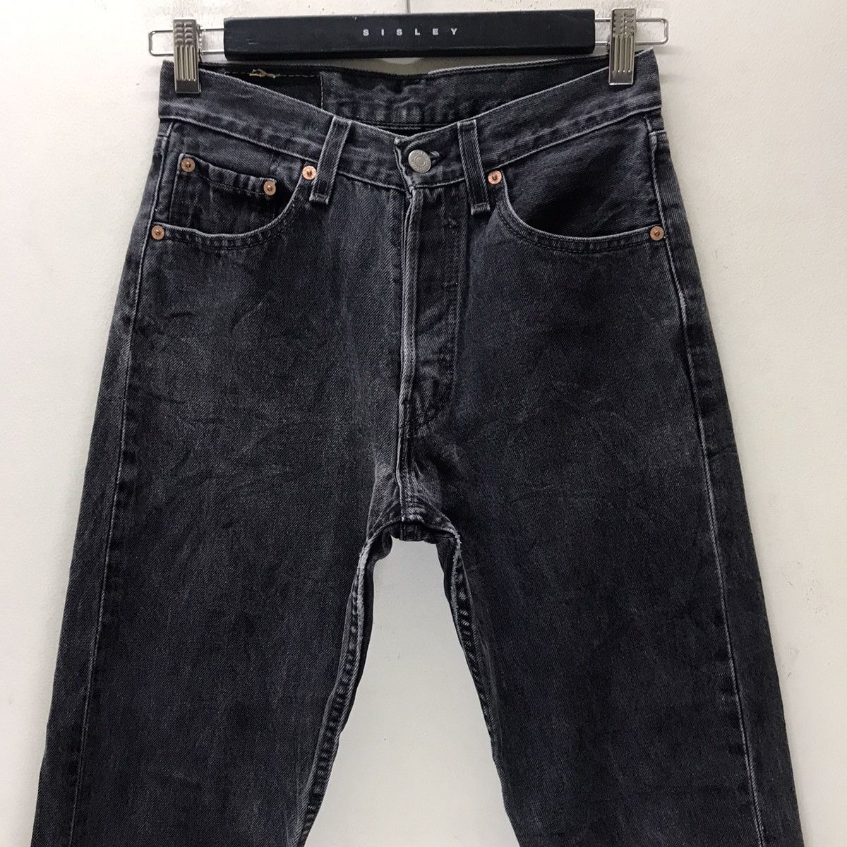 Levi's Vintage 90s Levis 501 Superblack Denim Jeans Size 27" / US 4 / IT 40 - 3 Thumbnail