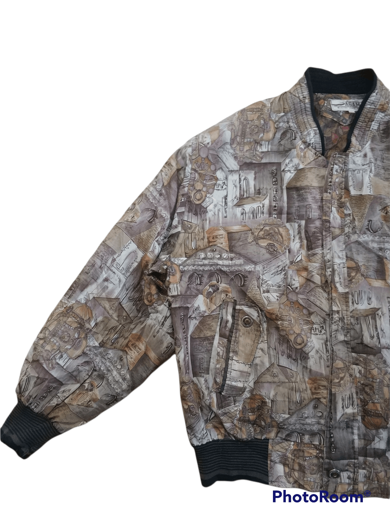 Japanese Brand 🔥Vintage Agama Sportswear Fullprint Zipper Jacket Size US L / EU 52-54 / 3 - 4 Thumbnail