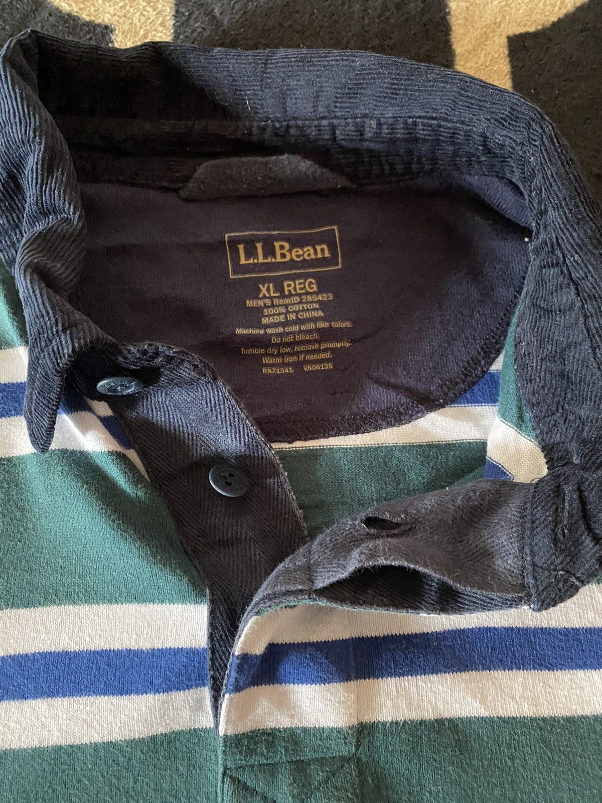 L.L. Bean Vintage L.L.Bean Striped Long Sleeve Shirt Size US XL / EU 56 / 4 - 4 Thumbnail