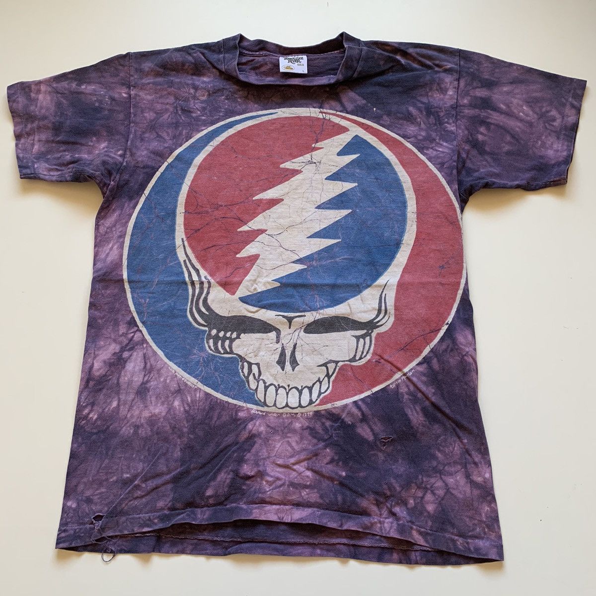Band Tees × Grateful Dead × Vintage Vintage 1994 Grateful Dead Tie Dye Skull Graphic Shirt Large Size US L / EU 52-54 / 3 - 1 Thumbnail