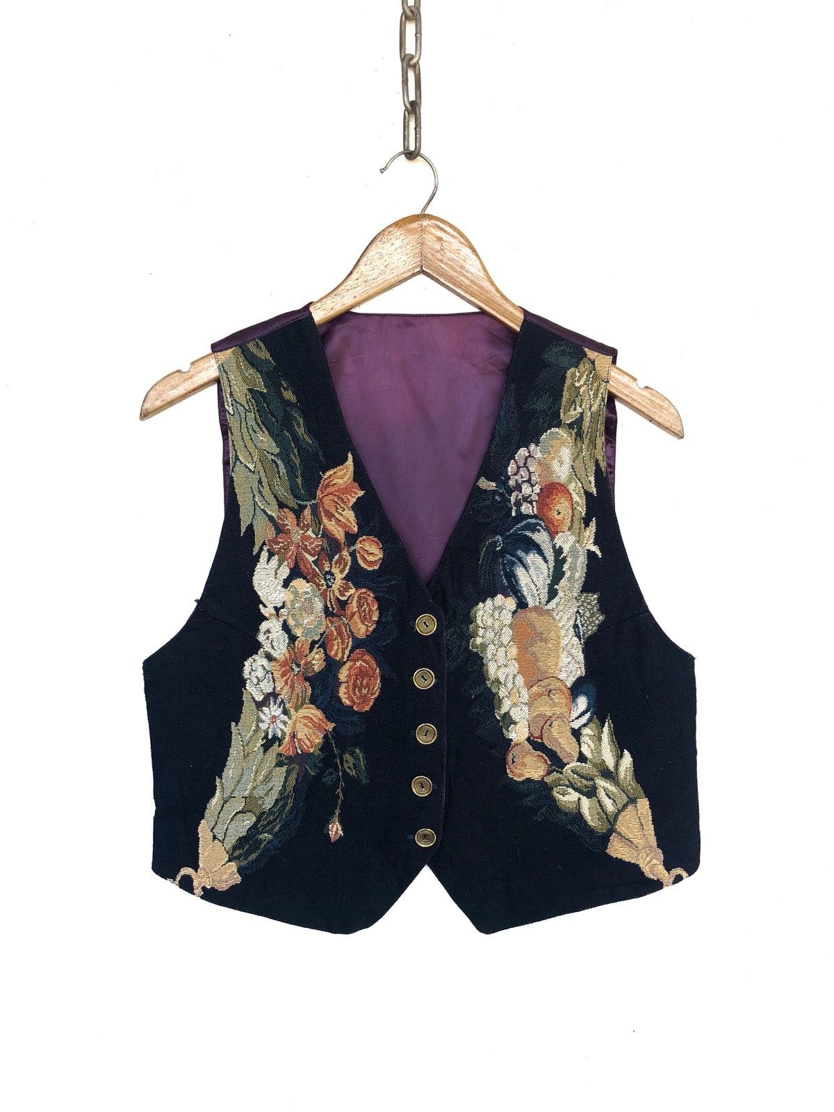 Indigo Vintage Indigo Dyed Made Floral & Fauna Embroidered Vest Size US S / EU 44-46 / 1 - 2 Thumbnail