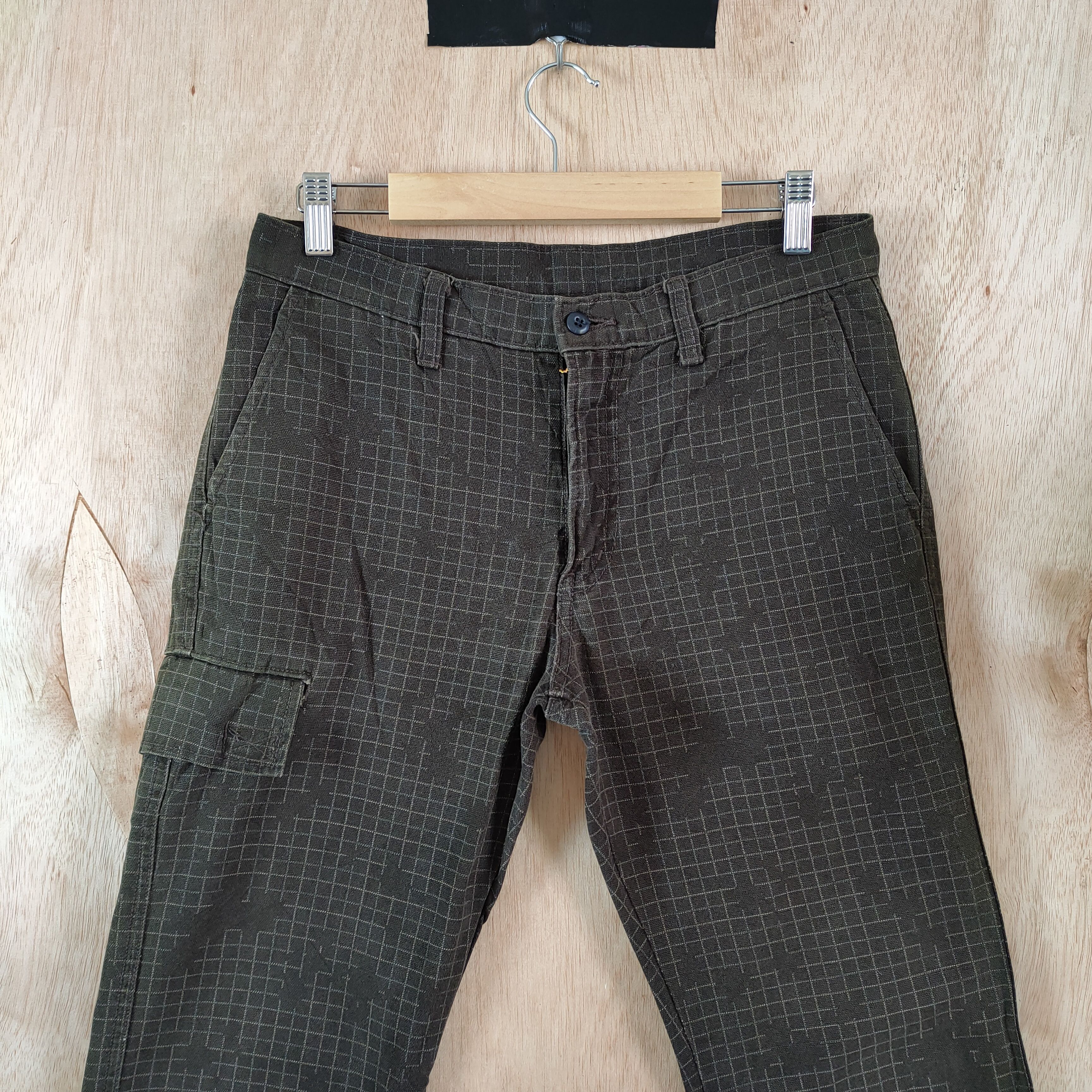 PPFM VINTAGE PPFM CHEKERED BROWN CARGO PANTS Size US 30 / EU 46 - 2 Thumbnail