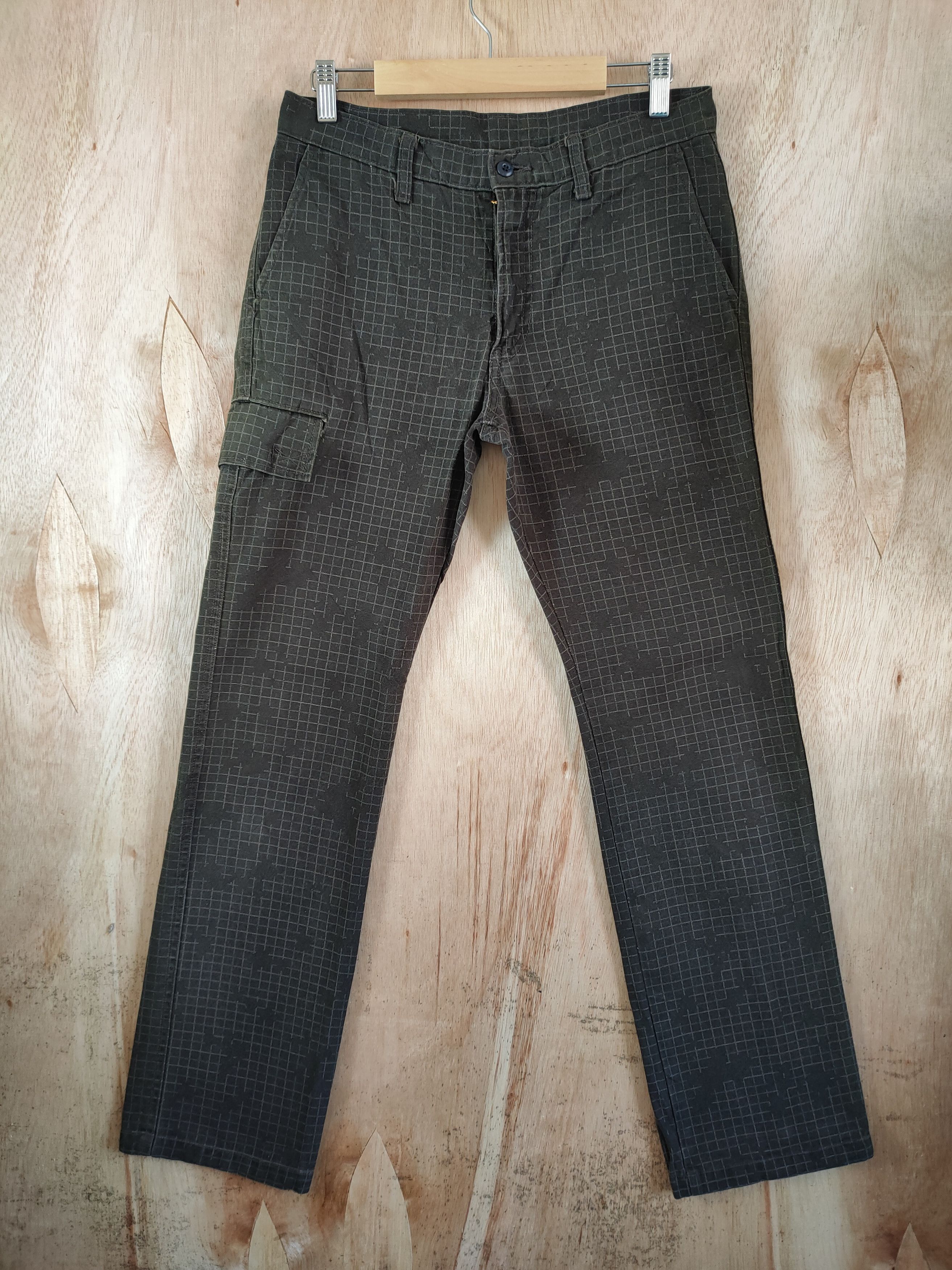 PPFM VINTAGE PPFM CHEKERED BROWN CARGO PANTS Size US 30 / EU 46 - 1 Thumbnail