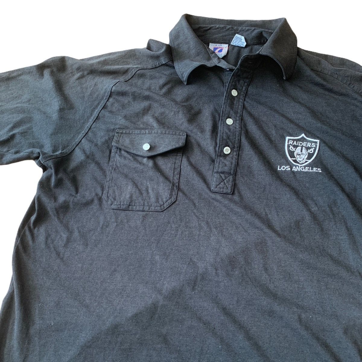 NFL × Vintage Vintage 80s 90s LosAngeles Raiders Single Stitch Polo Shirt Size US XL / EU 56 / 4 - 2 Thumbnail