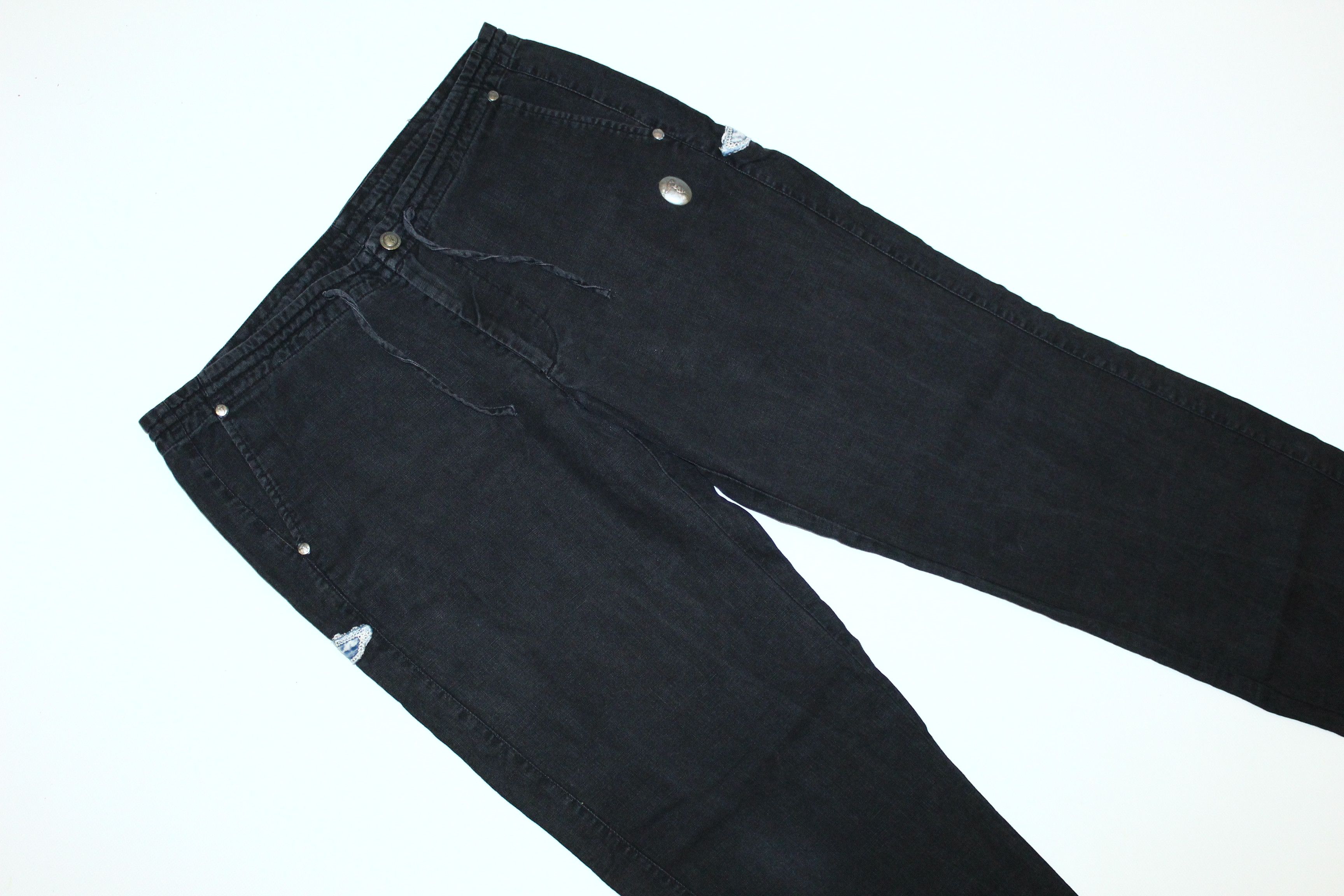 Trussardi 🔥VTG🔥 Trussardi Logo Embroidery Washed Linen Relax Pants Size US 34 / EU 50 - 6 Thumbnail
