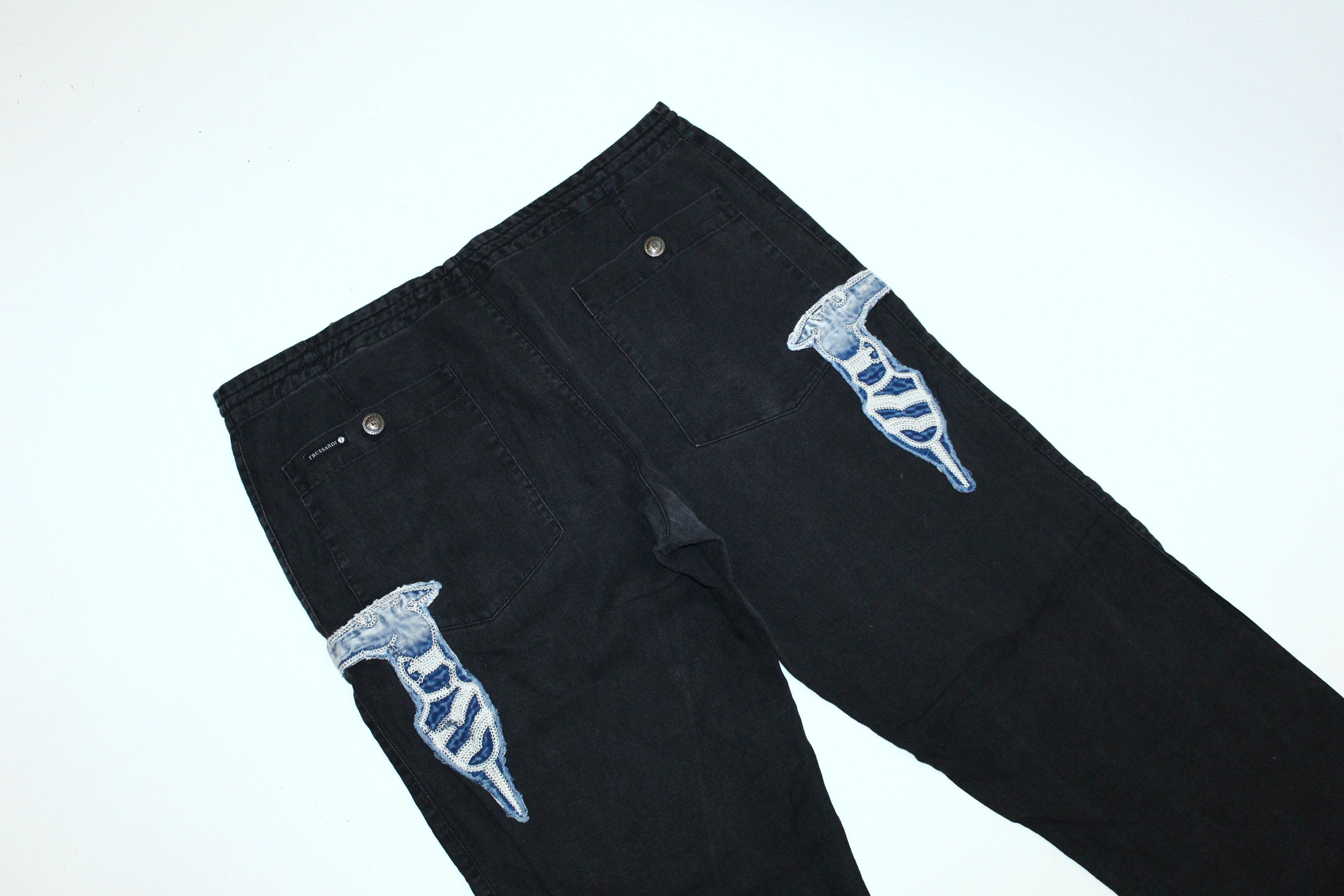 Trussardi 🔥VTG🔥 Trussardi Logo Embroidery Washed Linen Relax Pants Size US 34 / EU 50 - 4 Thumbnail