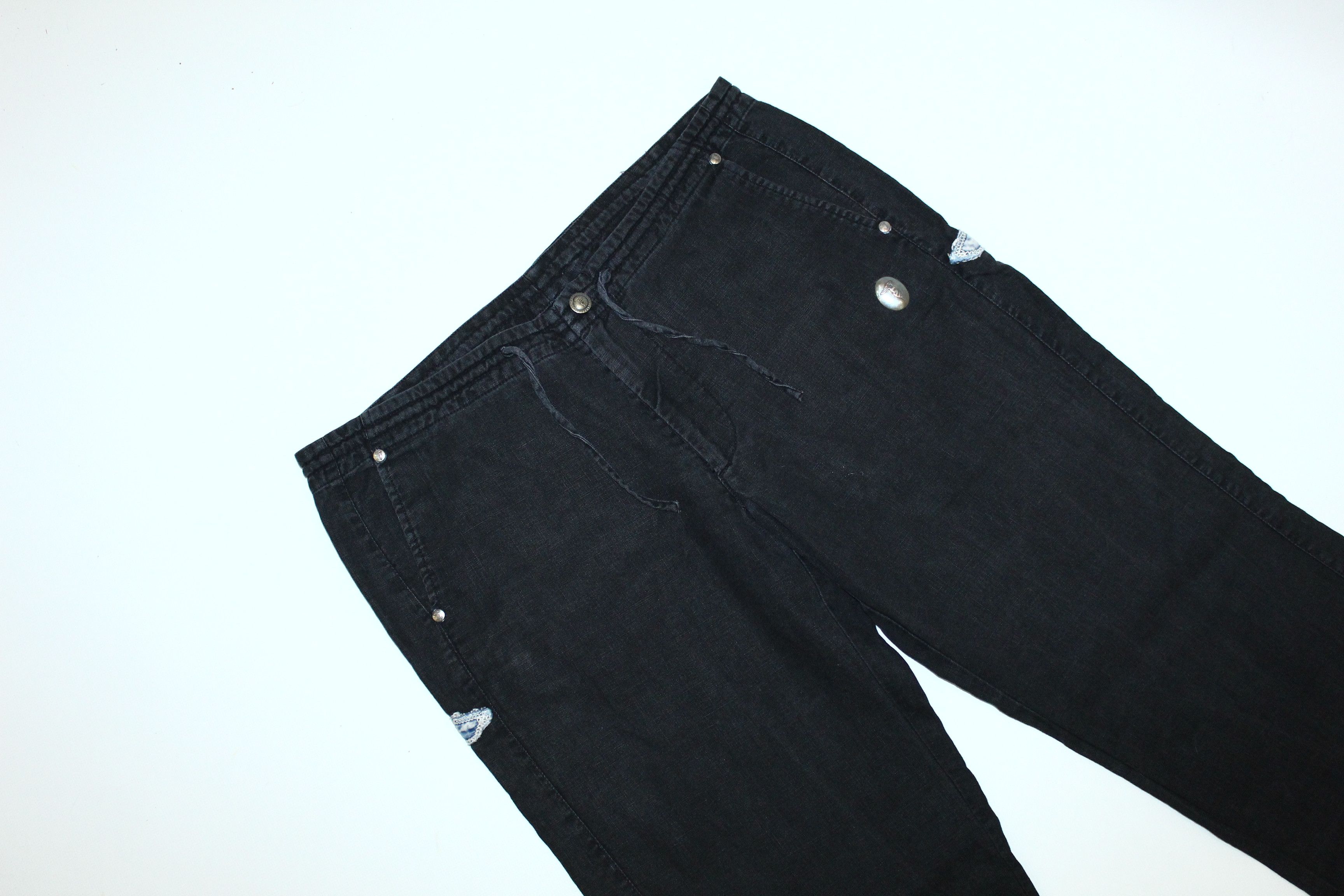 Trussardi 🔥VTG🔥 Trussardi Logo Embroidery Washed Linen Relax Pants Size US 34 / EU 50 - 5 Thumbnail
