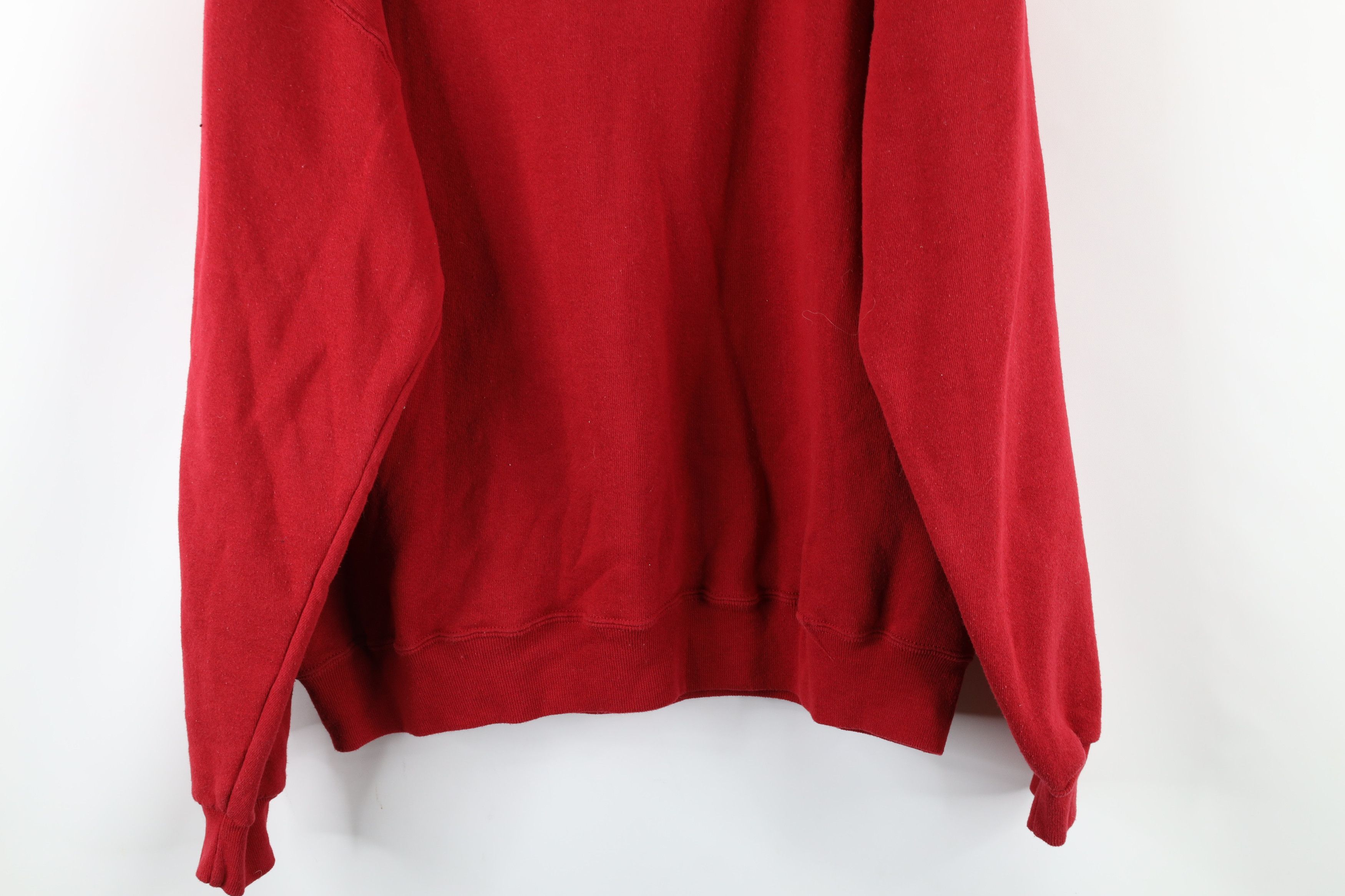 Russell Athletic × Vintage Vintage 90s Russell Athletic Blank Hoodie Sweatshirt Red Size US L / EU 52-54 / 3 - 11 Thumbnail