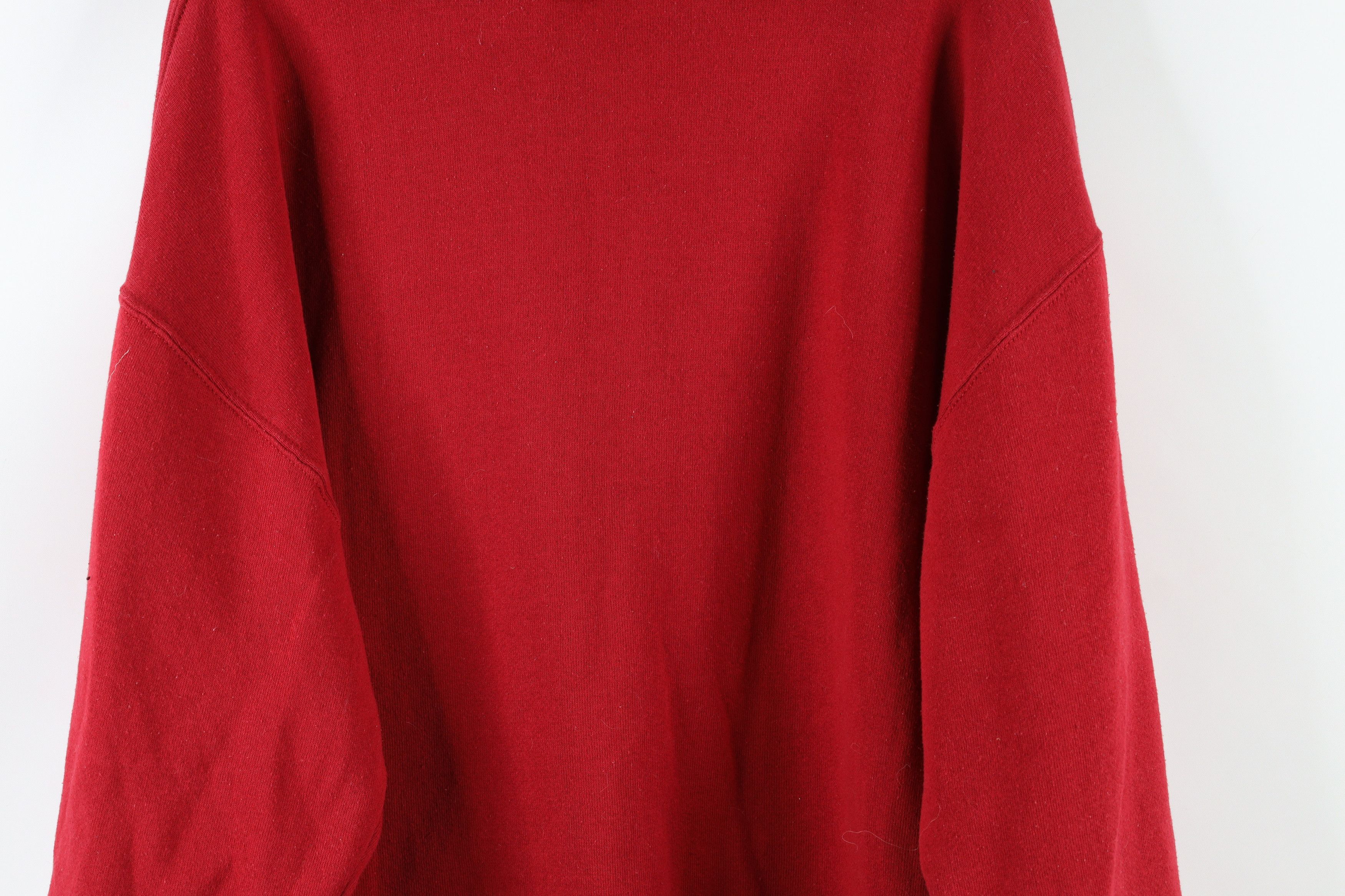 Russell Athletic × Vintage Vintage 90s Russell Athletic Blank Hoodie Sweatshirt Red Size US L / EU 52-54 / 3 - 10 Thumbnail