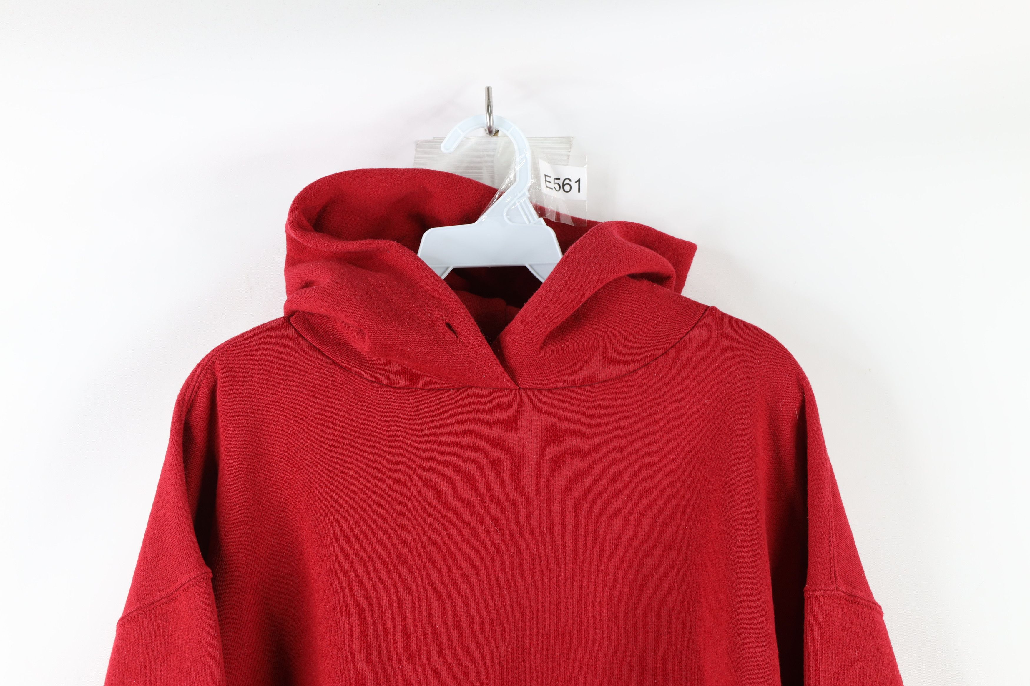 Russell Athletic × Vintage Vintage 90s Russell Athletic Blank Hoodie Sweatshirt Red Size US L / EU 52-54 / 3 - 2 Thumbnail
