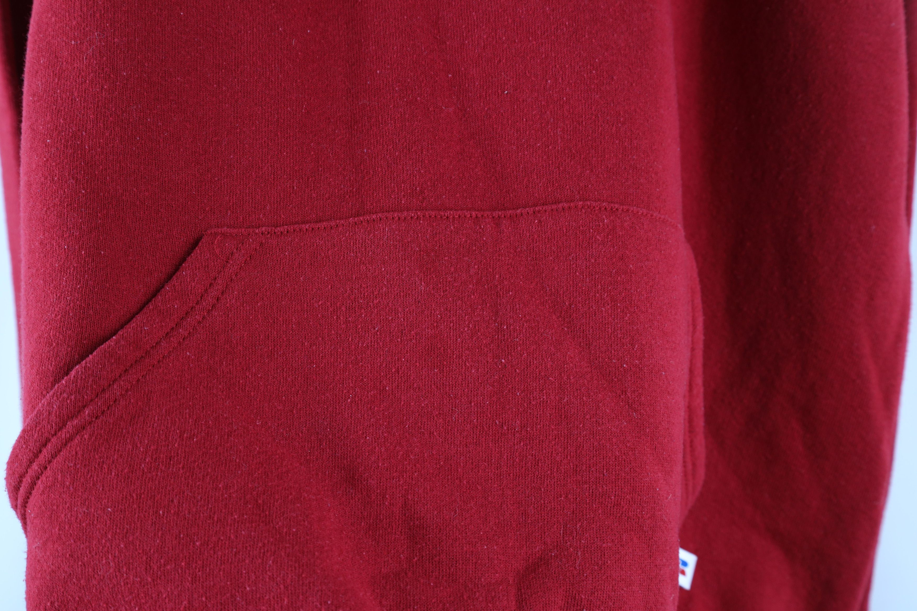 Russell Athletic × Vintage Vintage 90s Russell Athletic Blank Hoodie Sweatshirt Red Size US L / EU 52-54 / 3 - 12 Thumbnail