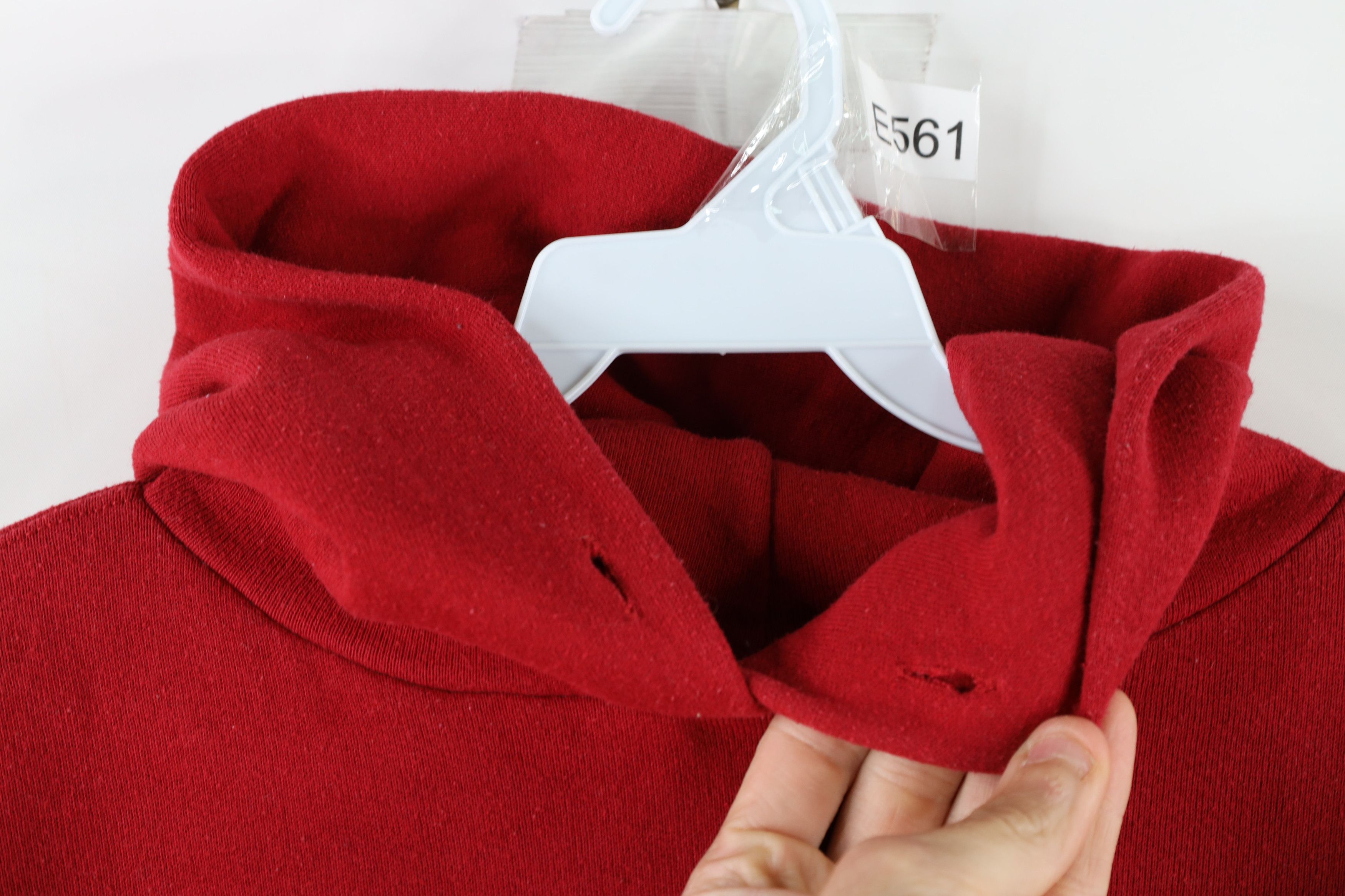 Russell Athletic × Vintage Vintage 90s Russell Athletic Blank Hoodie Sweatshirt Red Size US L / EU 52-54 / 3 - 6 Thumbnail