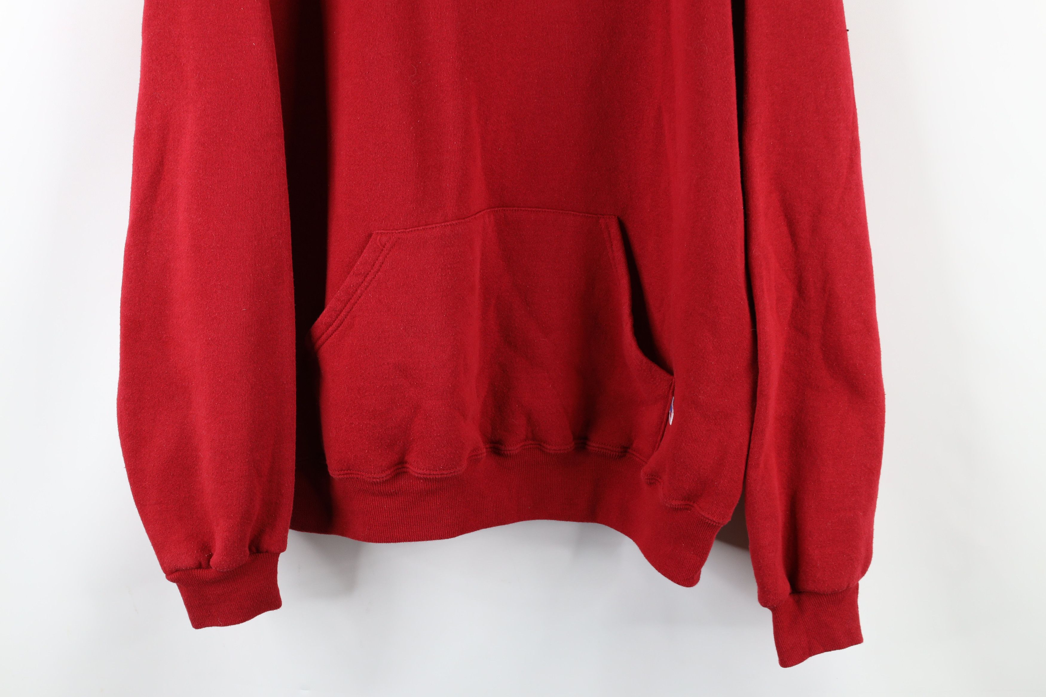 Russell Athletic × Vintage Vintage 90s Russell Athletic Blank Hoodie Sweatshirt Red Size US L / EU 52-54 / 3 - 4 Thumbnail