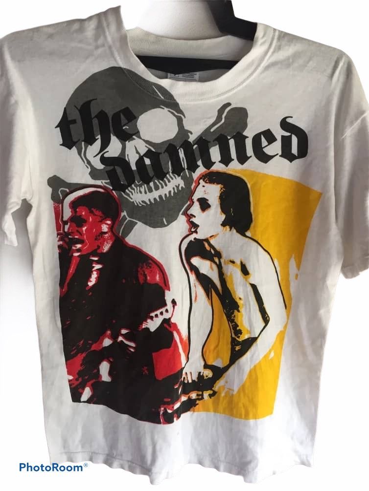 image of Band Tees x Vintage The Damned Shirt Band Uk Punk in White, Men's (Size Small)