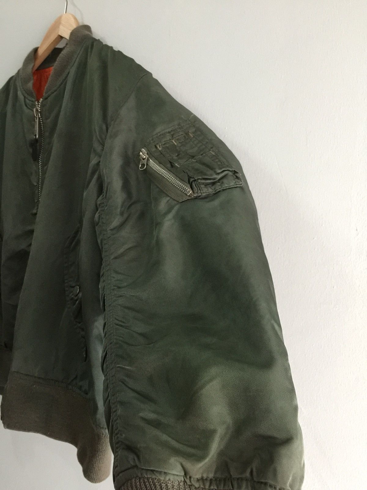 Vintage Bombers Style Jacket Green Army Size US M / EU 48-50 / 2 - 2 Thumbnail